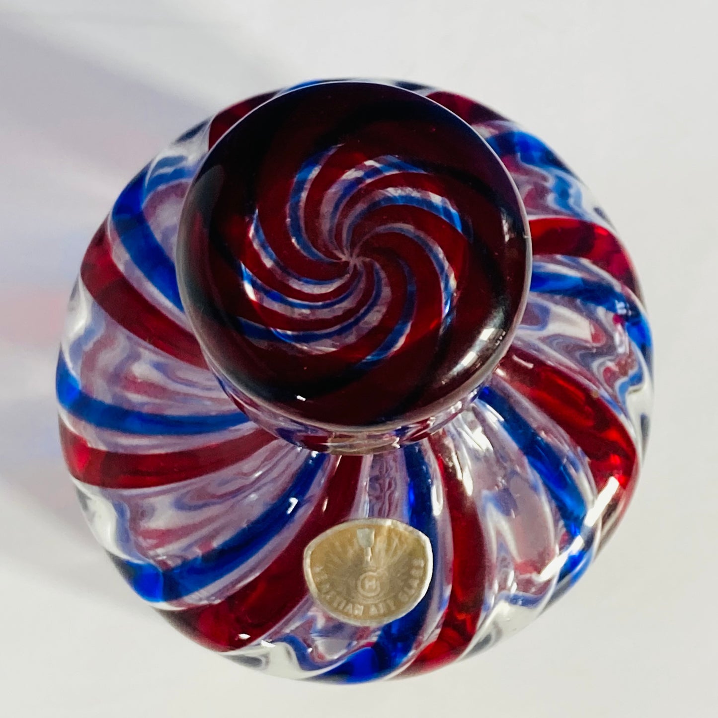 Mid Century Barovier e Toso Murano Glass Decanter in Candy Cane Spiral