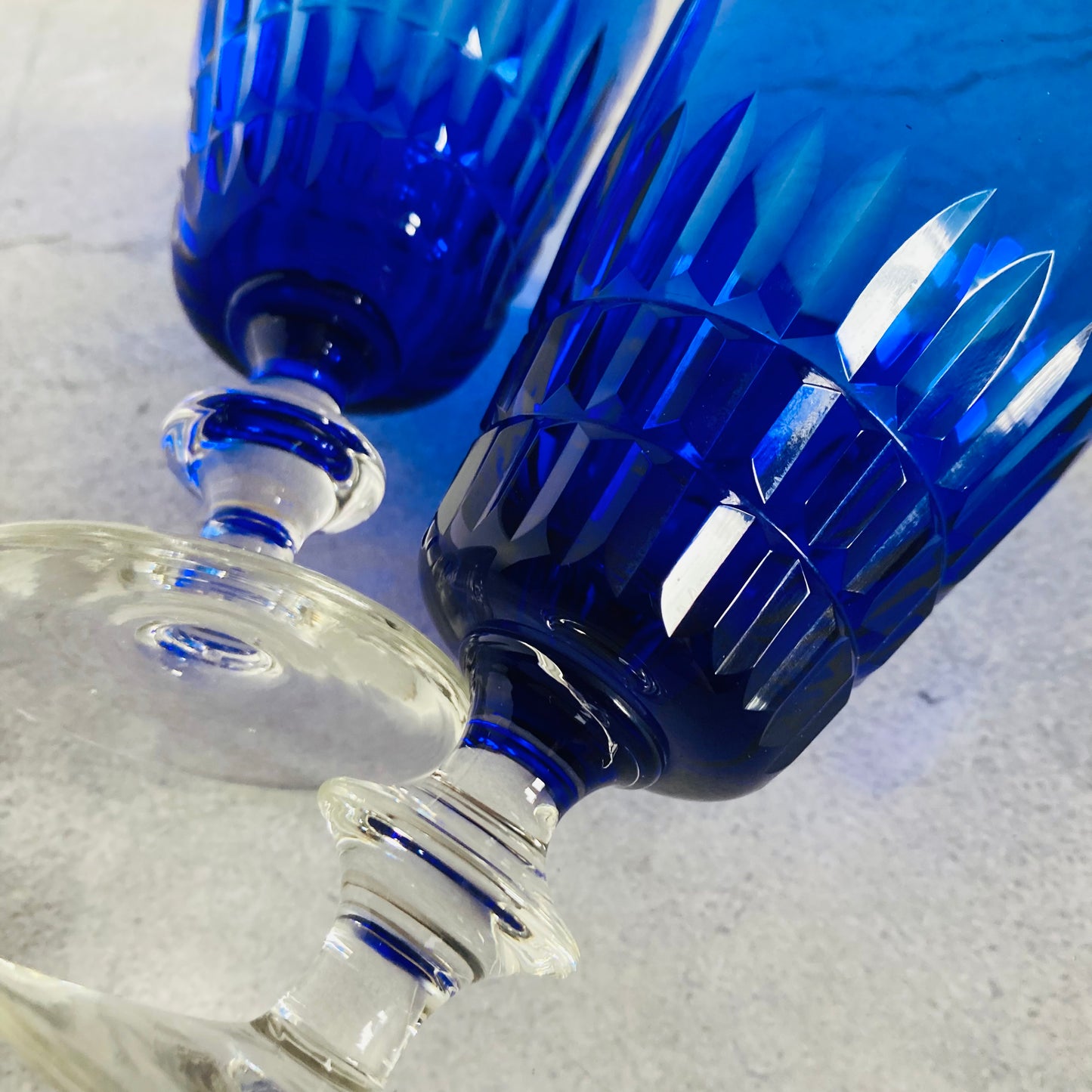 Vintage Cobalt Blue Vintage Wine | Cocktail Glasses