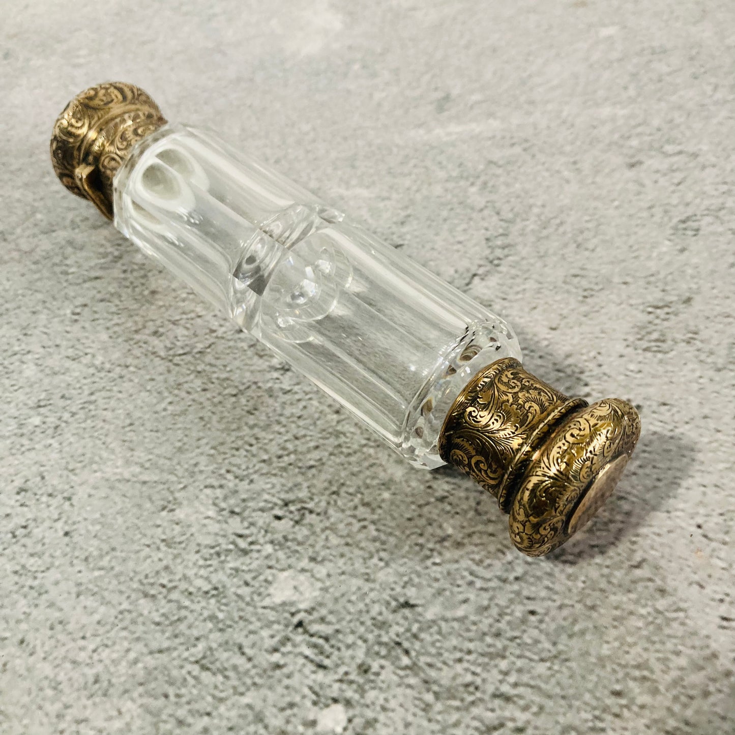 Unusual Antique Silver Gilt Double Ended Scent & Vinaigrette Bottle