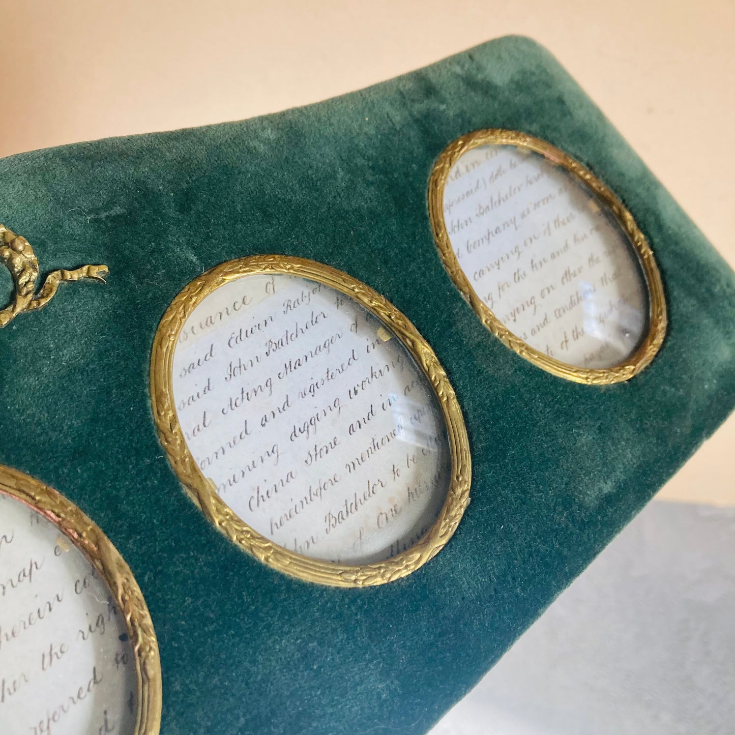 Vintage Four Picture Velvet Photo frame