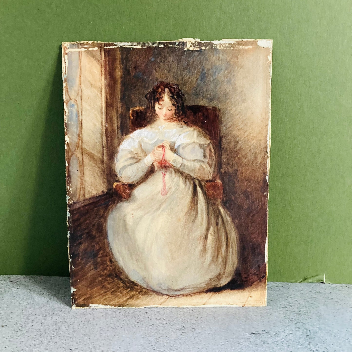 Antique Portrait of a Woman In Pastel Pencil