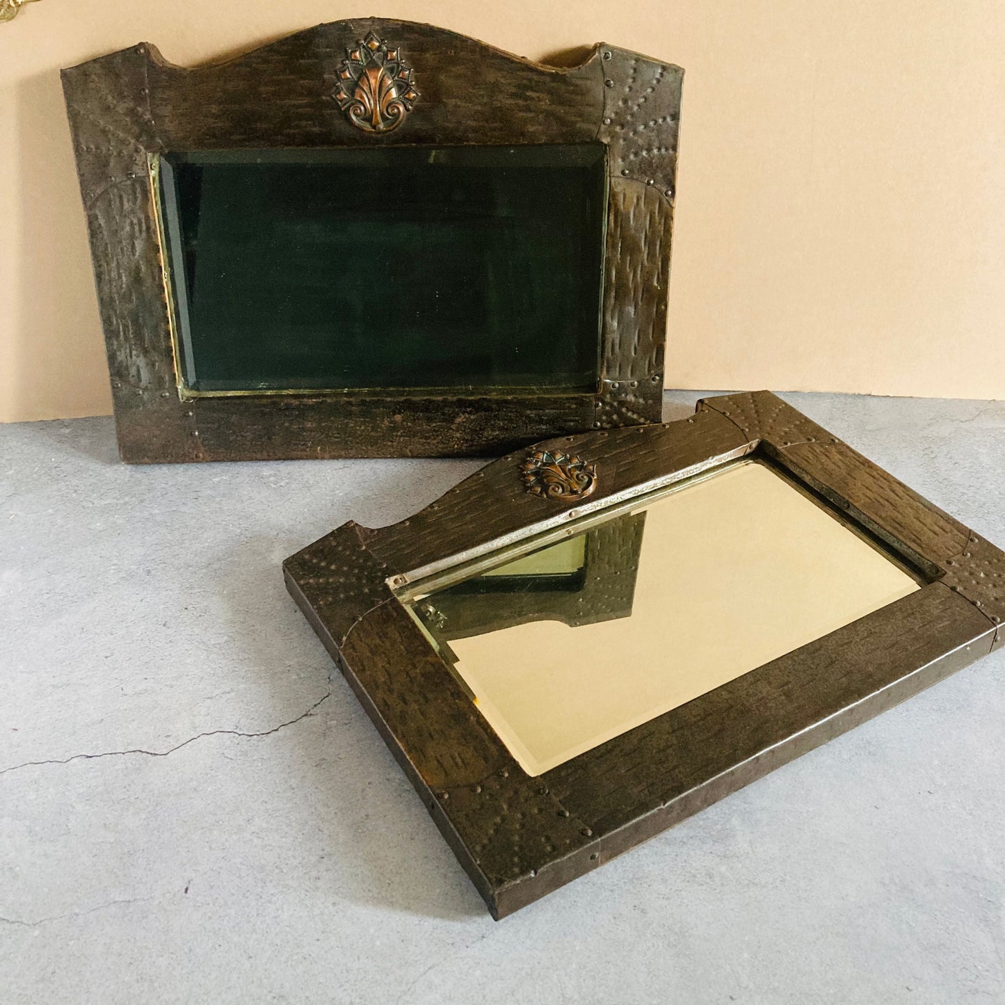 Arts & Crafts Antique Copper Mirror
