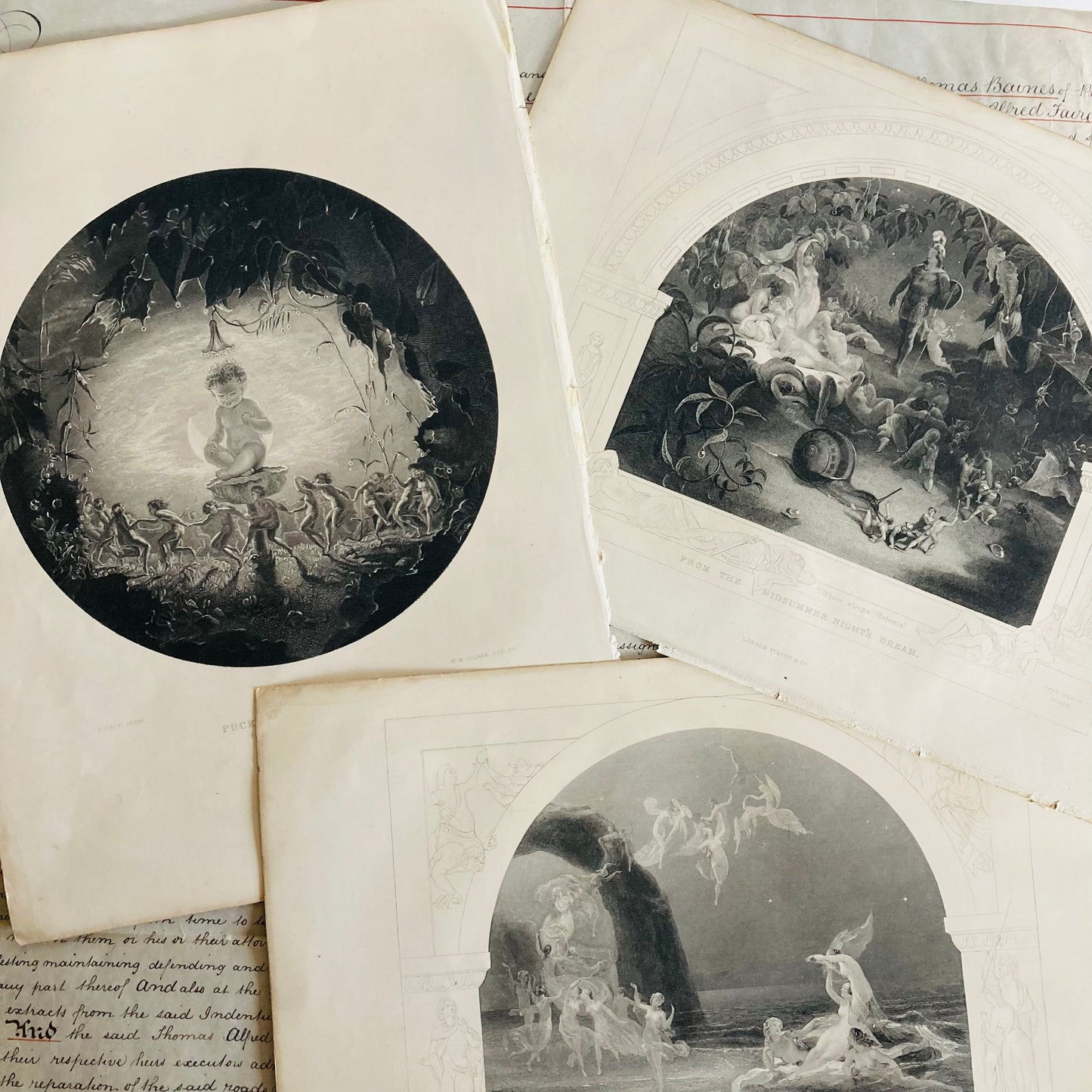 Antique Etching Plate Engraving of a Scene in Shakespeare’s Works
