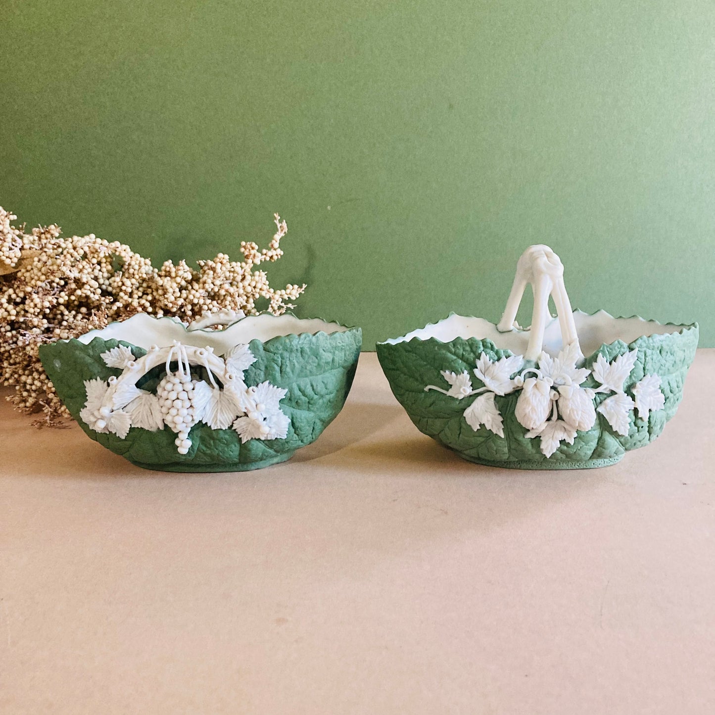 Antique Vine Leaf Vase Maritana Parian Ware, by Robinson & Leadbeater