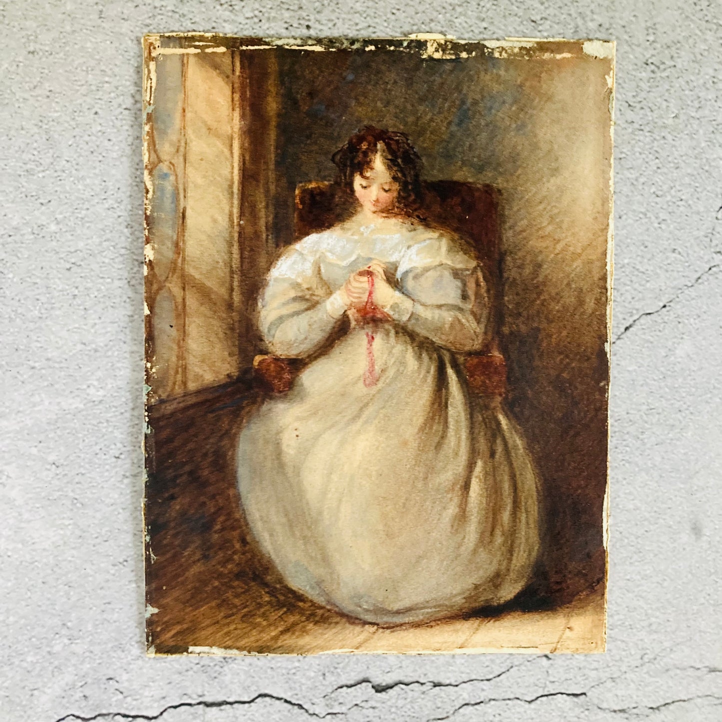 Antique Portrait of a Woman In Pastel Pencil
