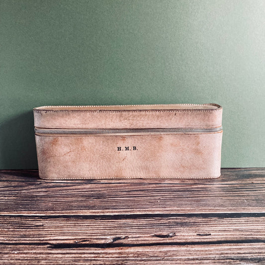 Antique Leather Travel Vanity Case