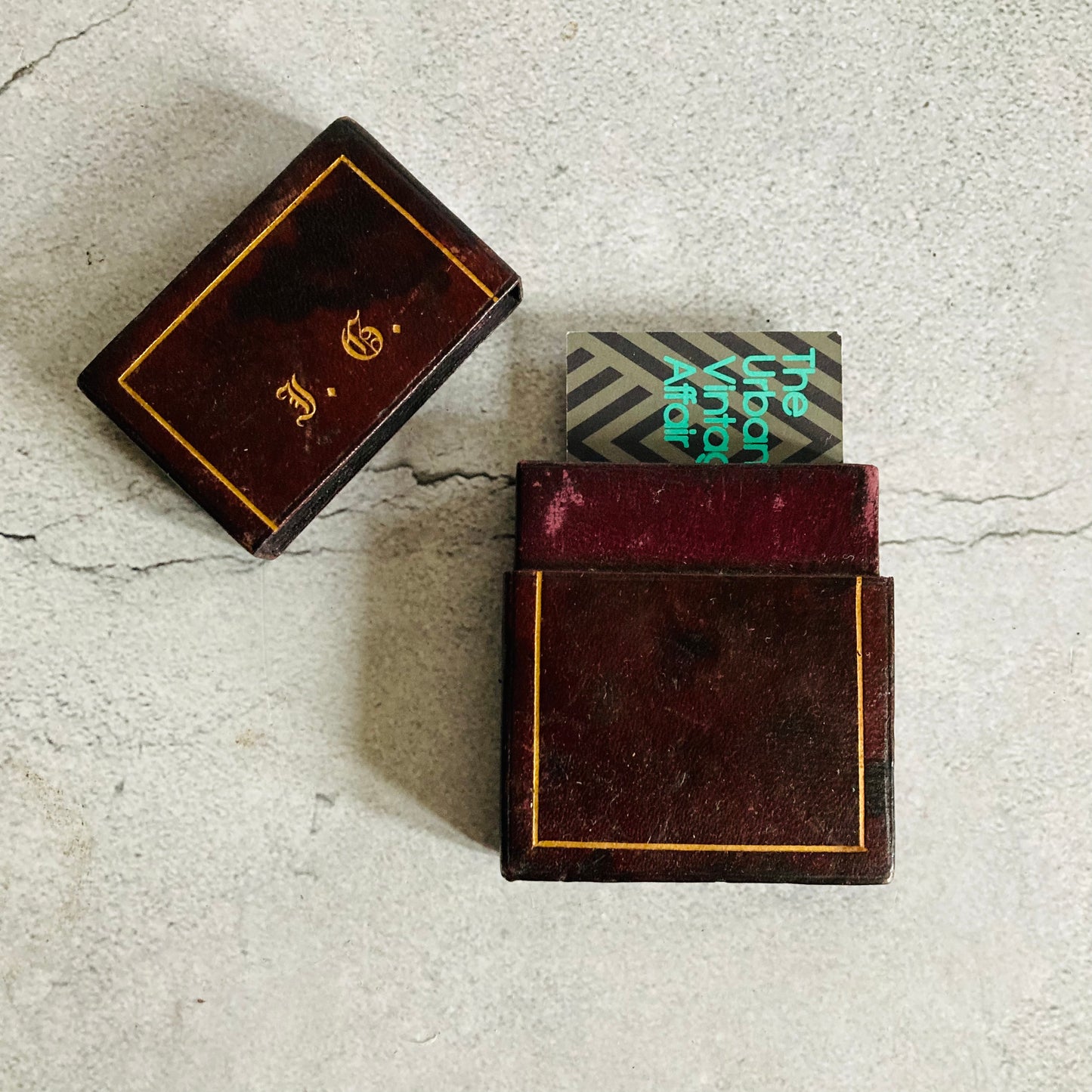 Vintage Leather Monogram Card Case