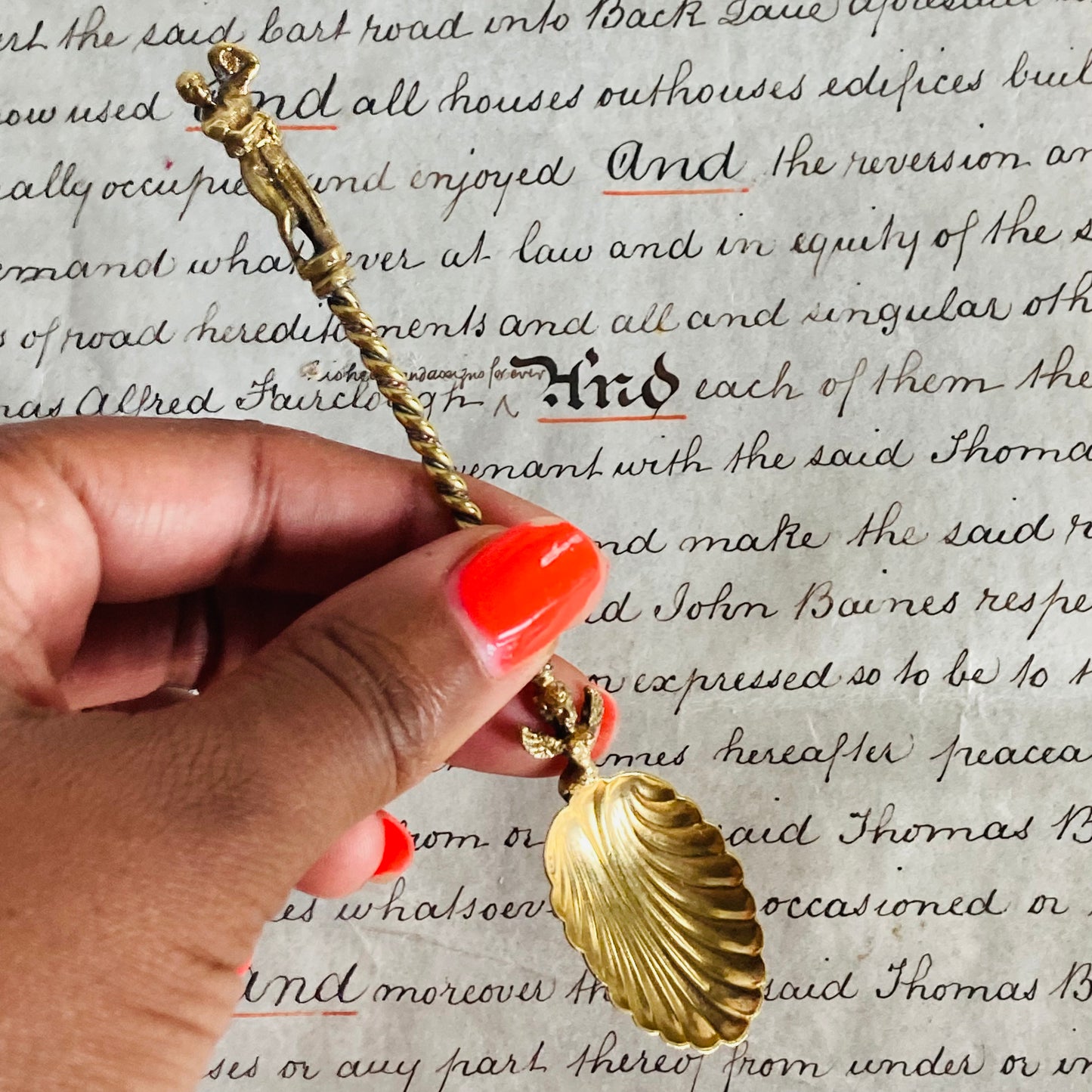 Italian Silver Gilt Coffee Spoon
