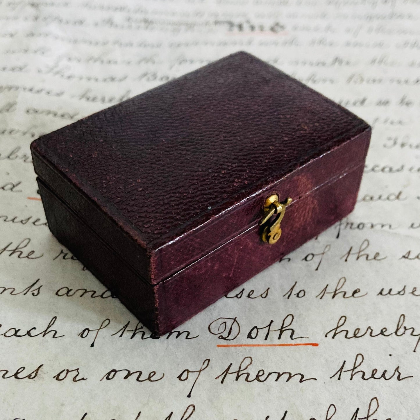 Antique Leather Vinaigrette Display Box