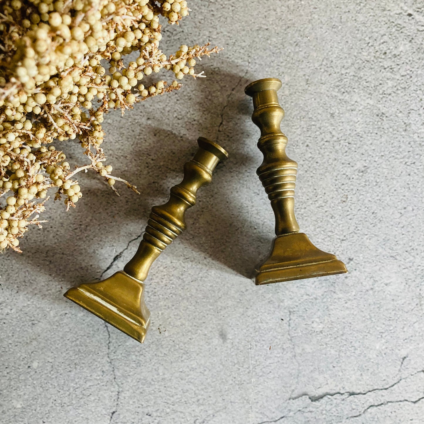 The Director Logan - Vintage Brass Miniature Candlesticks