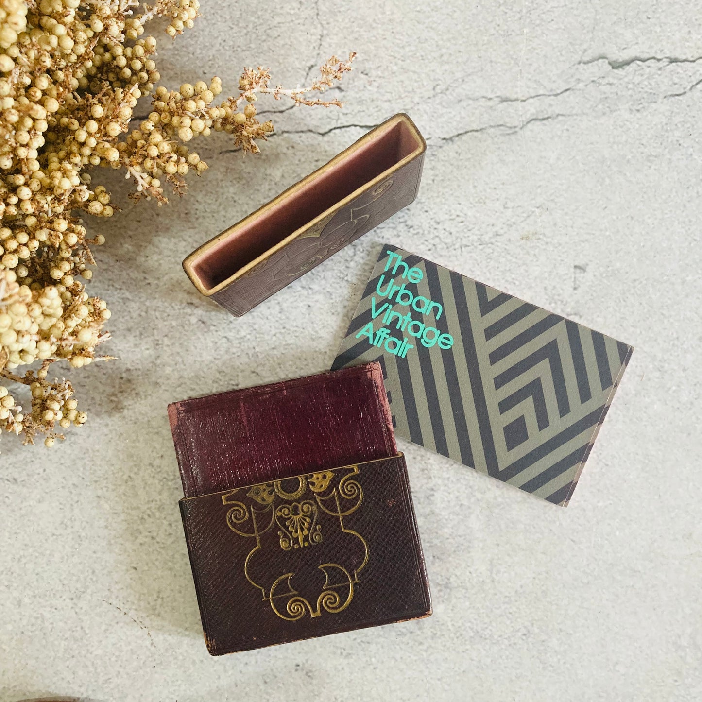 Vintage Leather Tooled Business Card Case