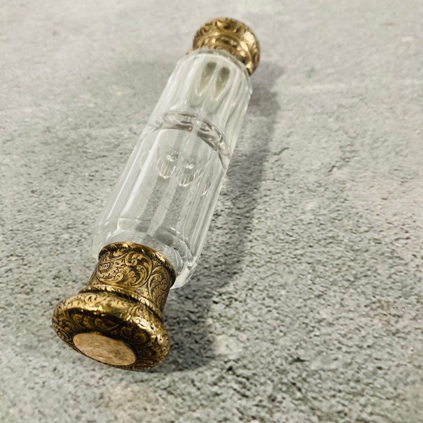 Unusual Antique Silver Gilt Double Ended Scent & Vinaigrette Bottle