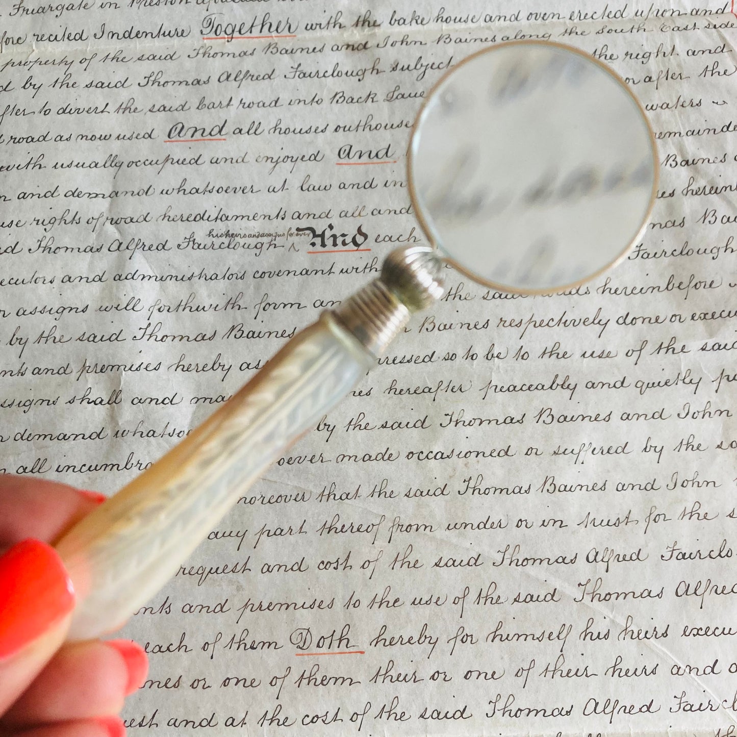 Magnifying Glass with Antique Cutlery Handles