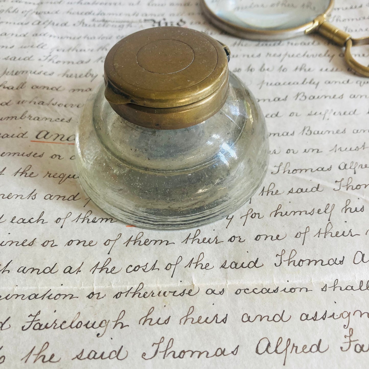 Antique Brass Inkwell by Criterion