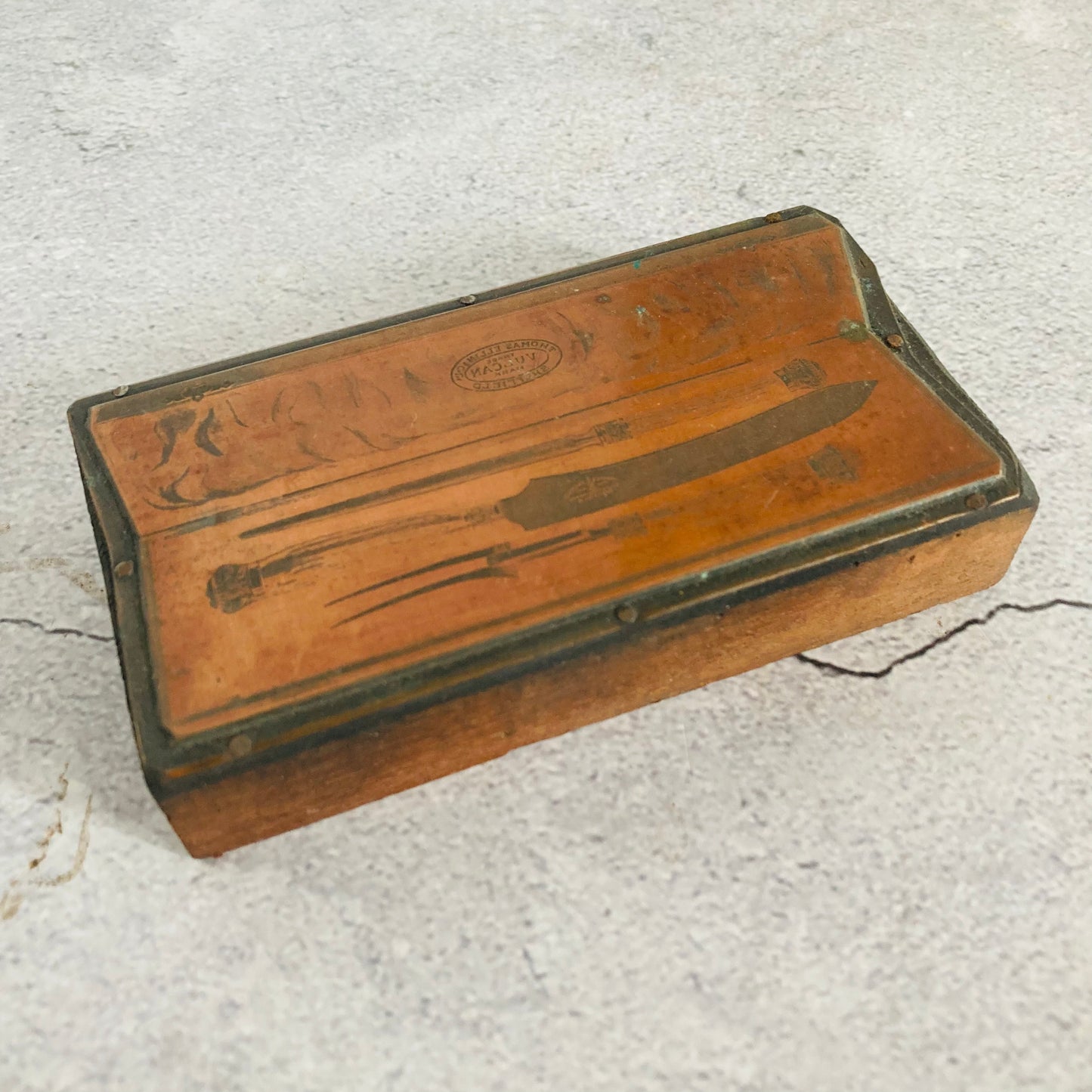 Antique Etched Copper Printing Plate | Antique Cutlery