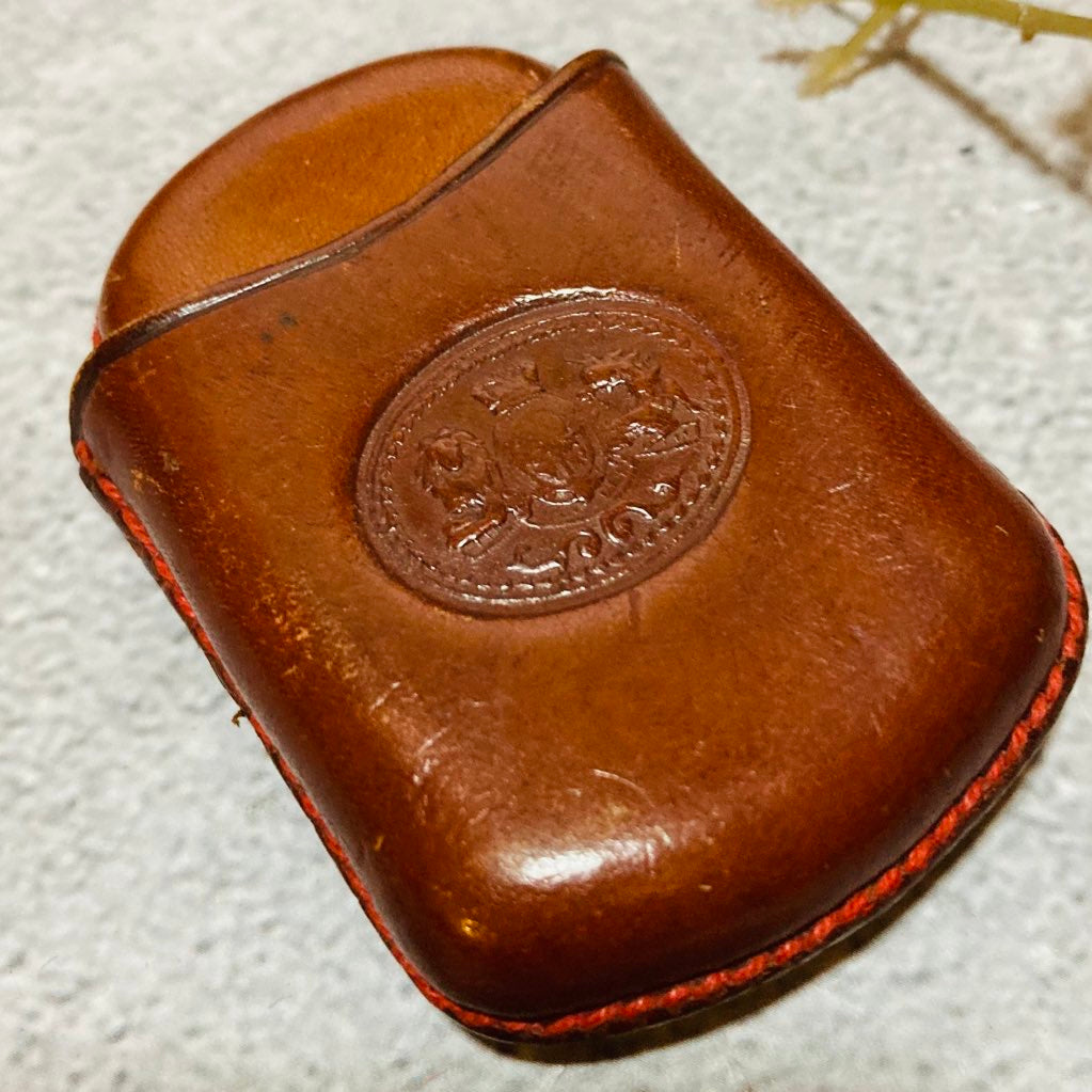 Antique Leather Coat of Arms Vesta Case