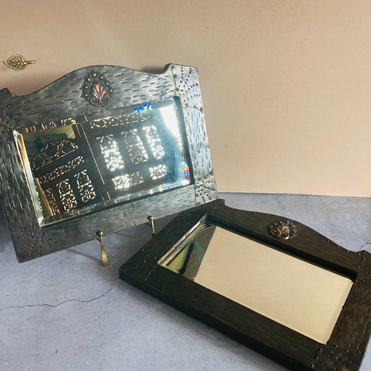 Arts & Crafts Antique Copper Mirror