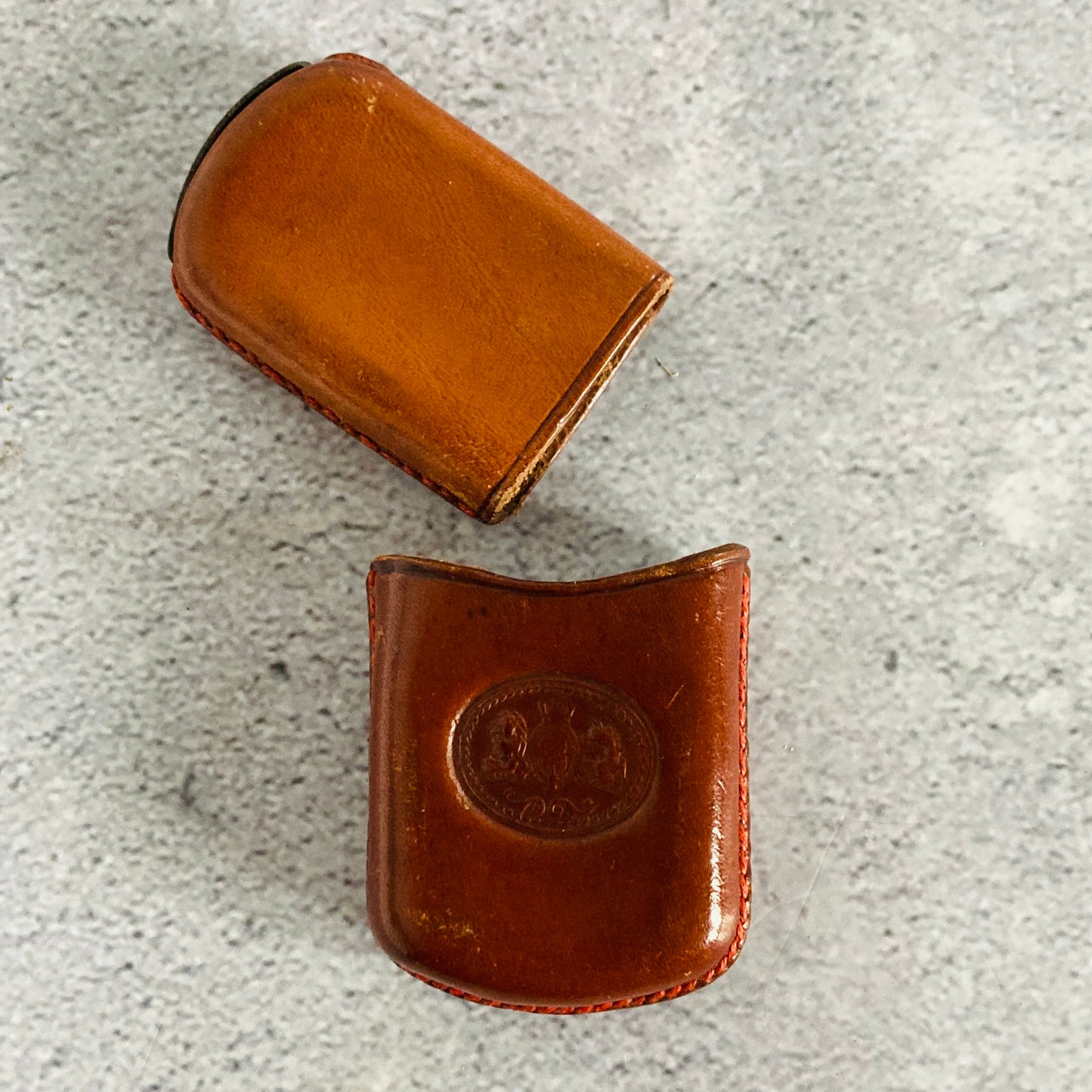 Antique Leather Coat of Arms Vesta Case