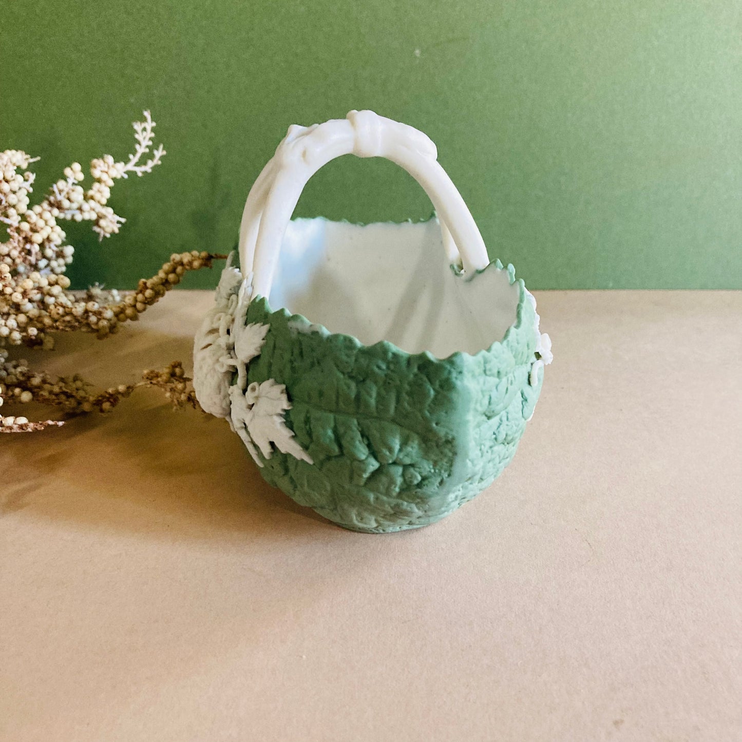 Antique Vine Leaf Vase Maritana Parian Ware, by Robinson & Leadbeater