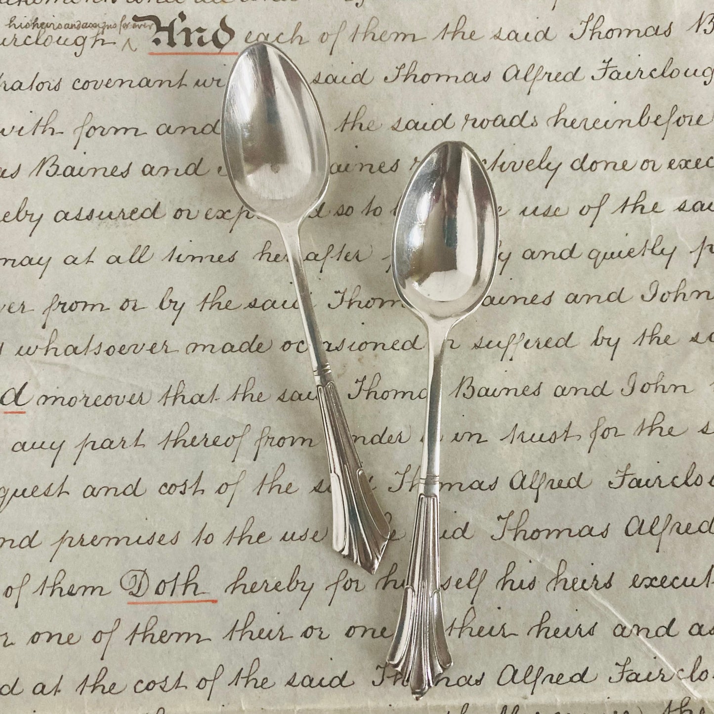 Antique Silver Teaspoon / Coffee Spoon in Albany Pattern