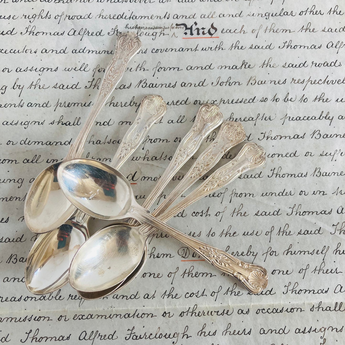 Antique Silver Teaspoon / Coffee Spoon in Kings Pattern