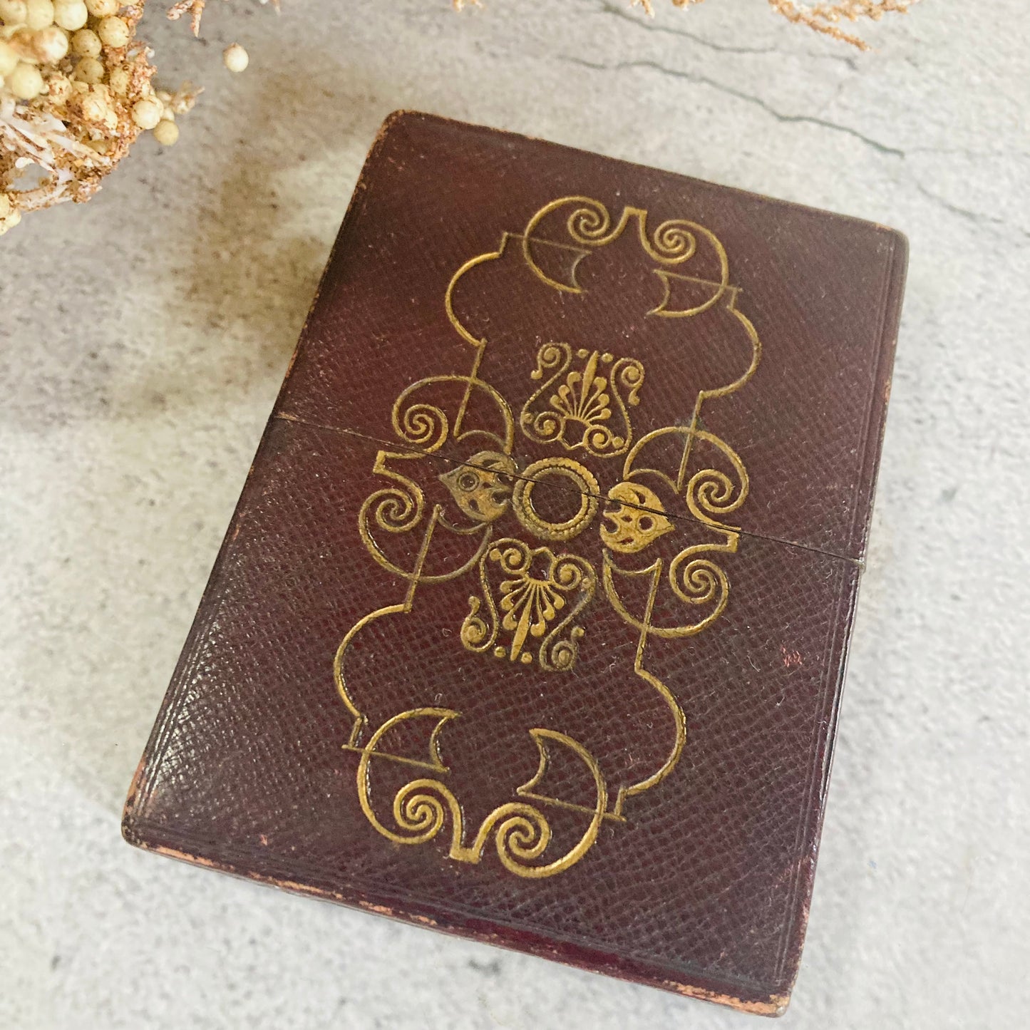 Vintage Leather Tooled Business Card Case