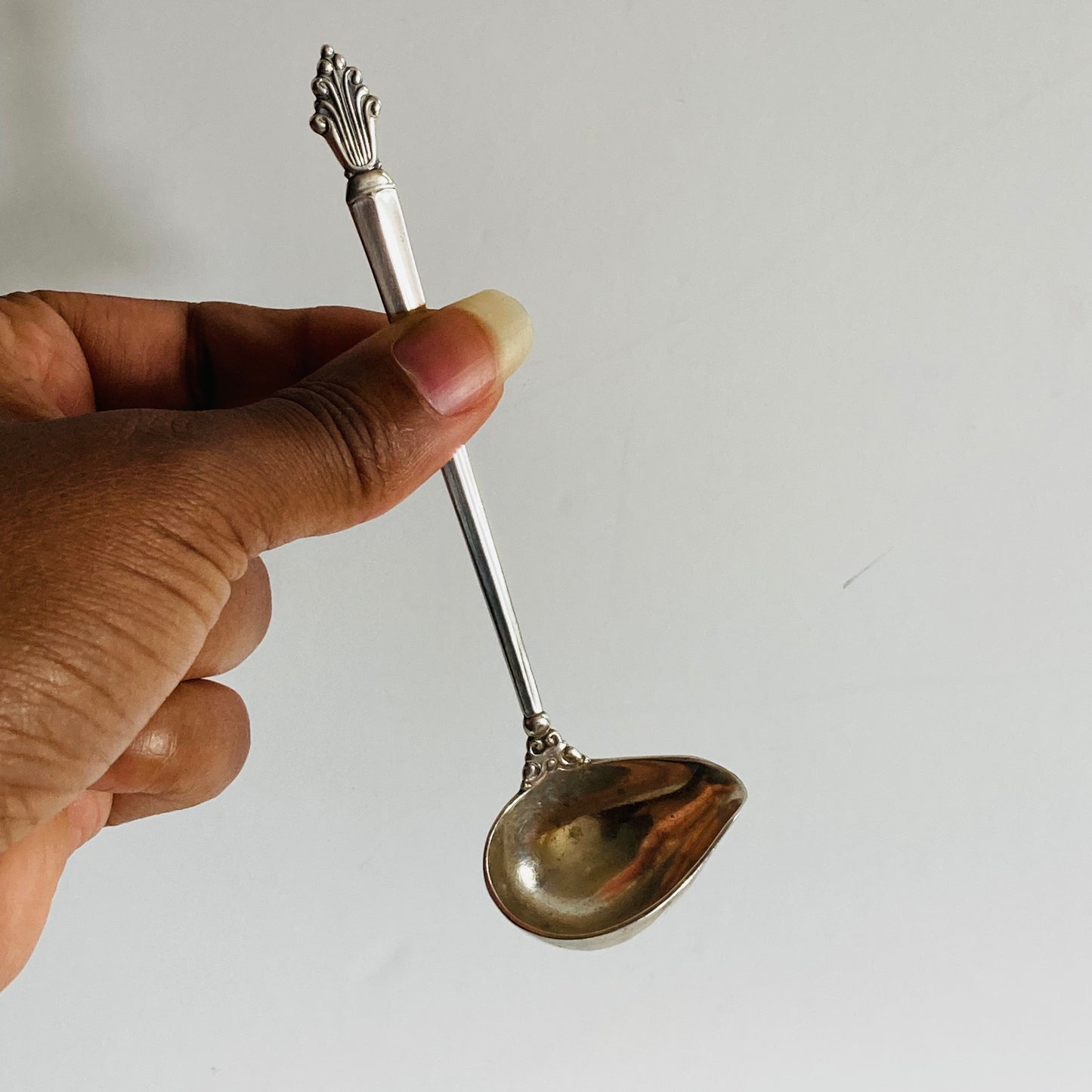 Antique Silver Luxury Sauce Ladle by Georg Jensen in Acanthus Design