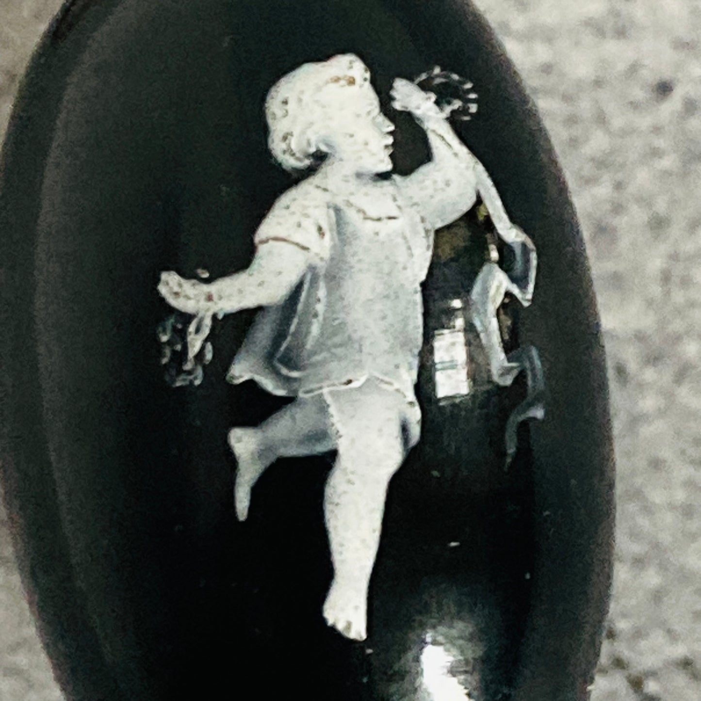 The Artist Donald - Antique Black Glass Scent Bottle