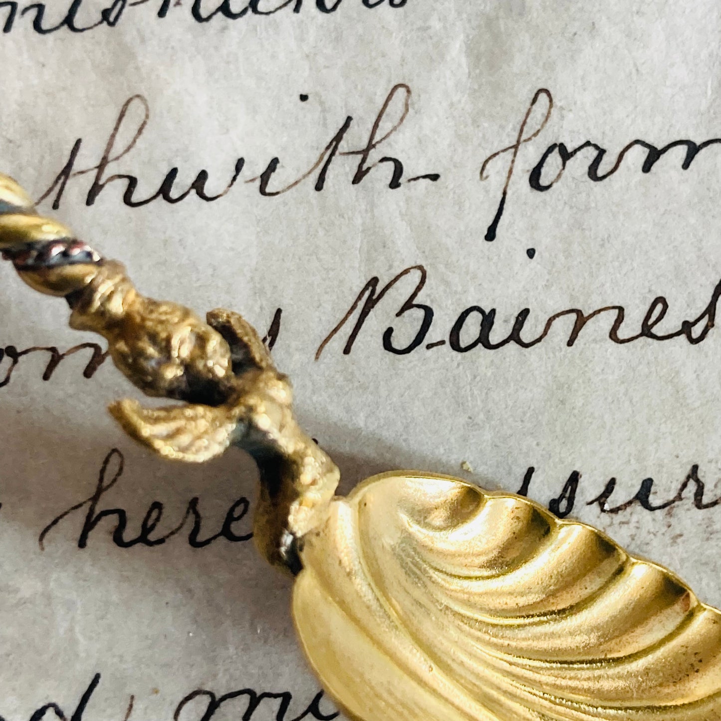 Italian Silver Gilt Coffee Spoon