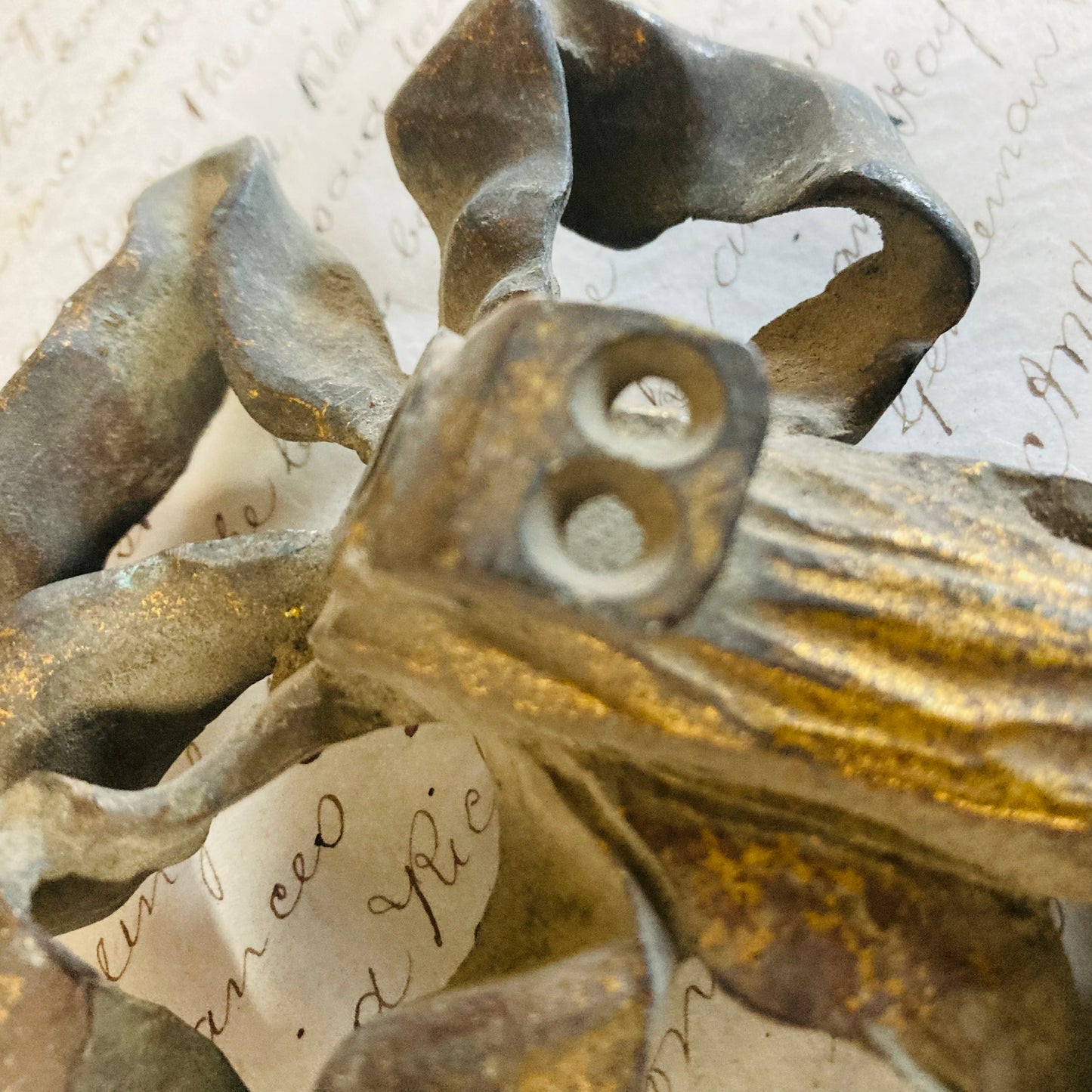 Art Nouveau Decorative Salvage Iron Bow Finial