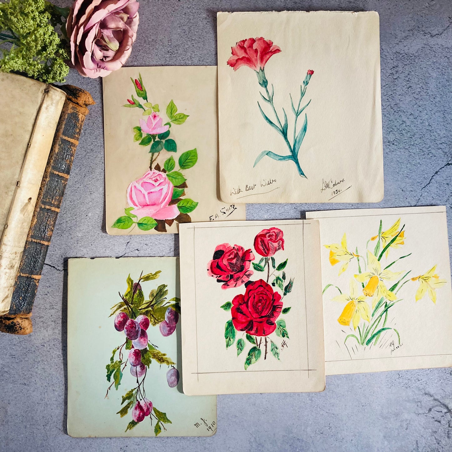 Edwardian Used Sketchbook Autographs Artwork Notebook Sheets
