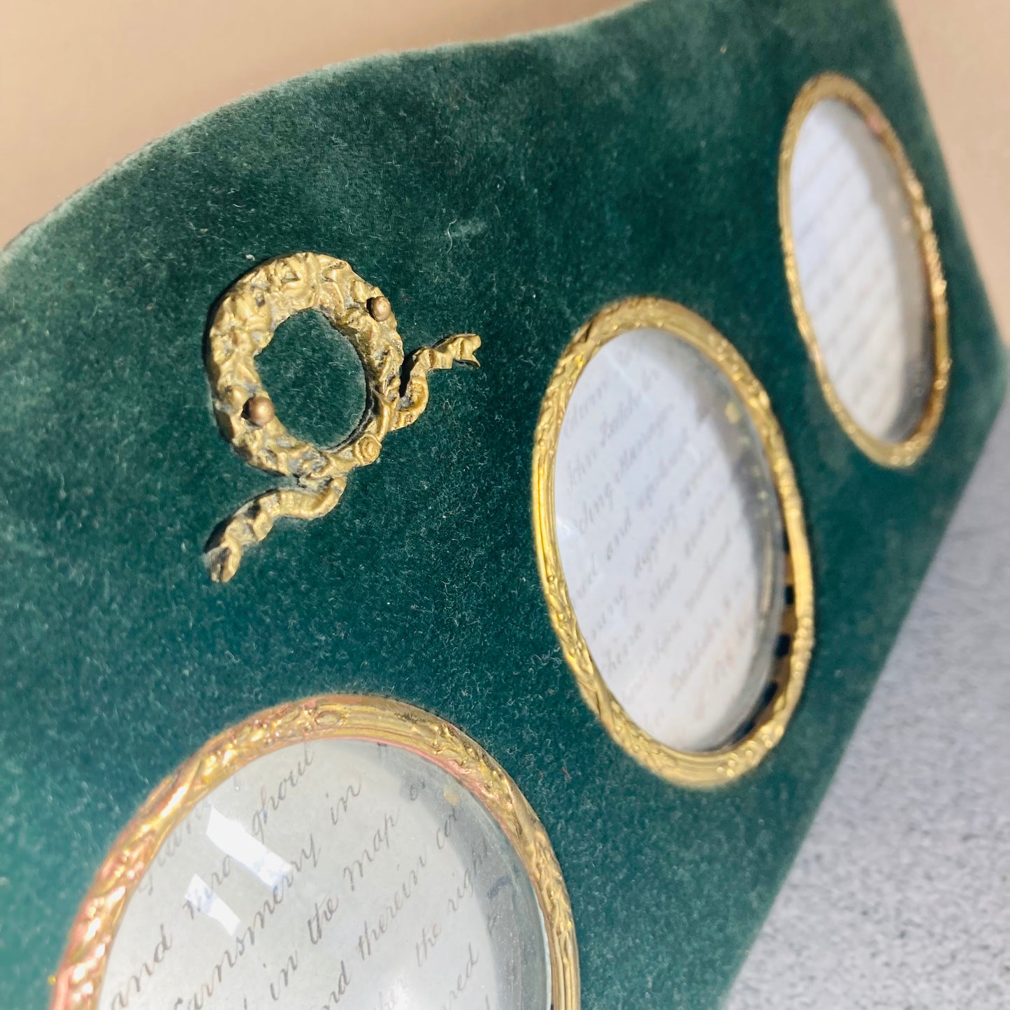 Vintage Four Picture Velvet Photo frame