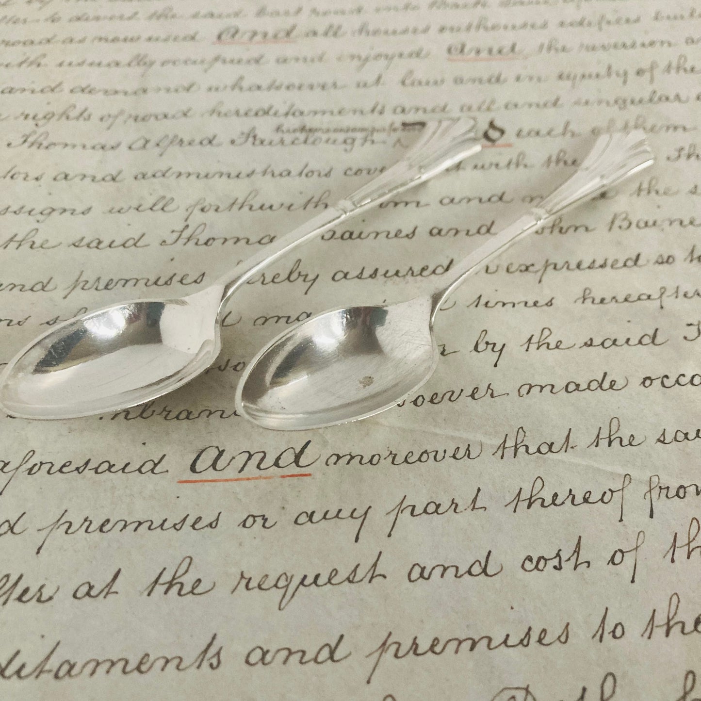 Antique Silver Teaspoon / Coffee Spoon in Albany Pattern