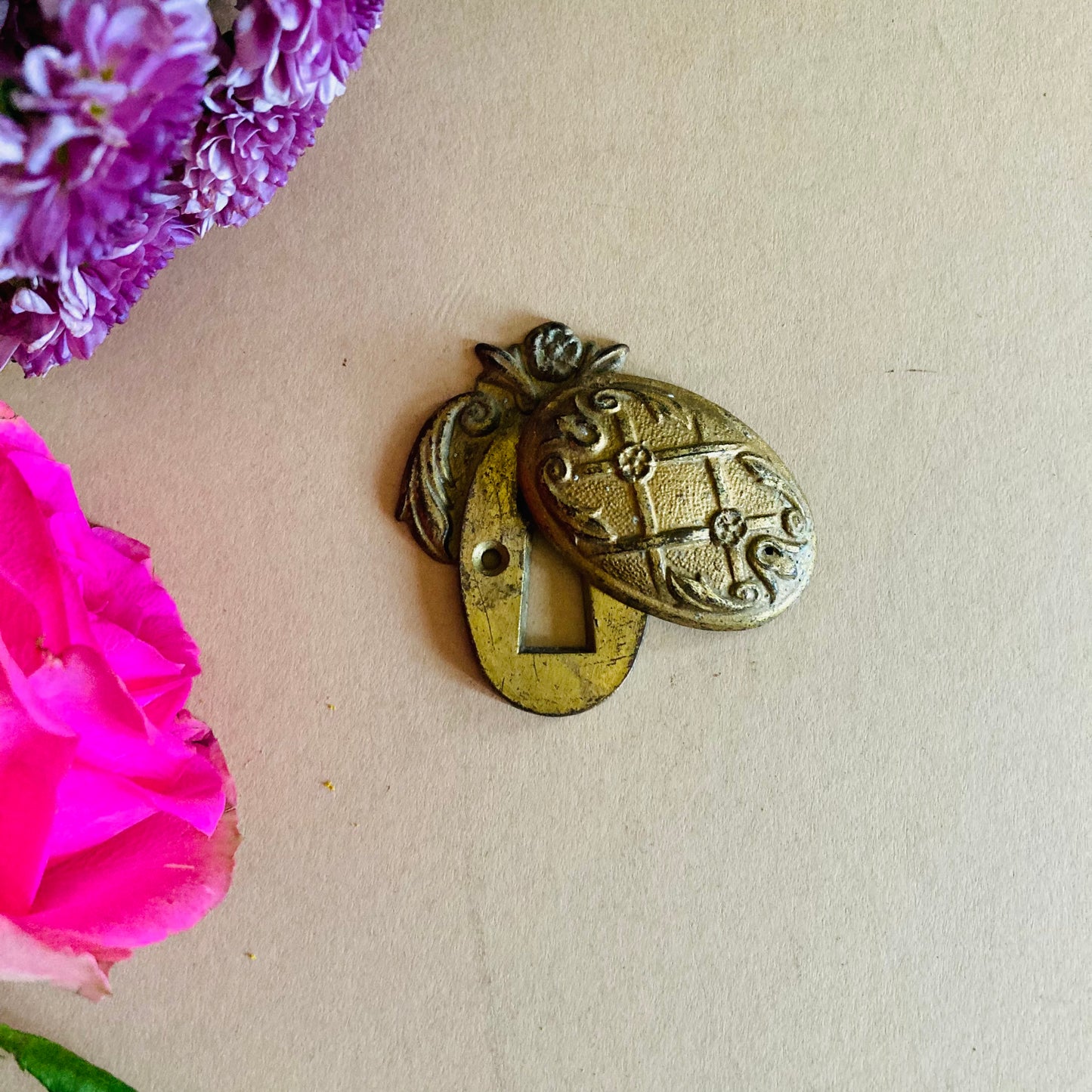 Antique Escutcheon Keyhole Cover
