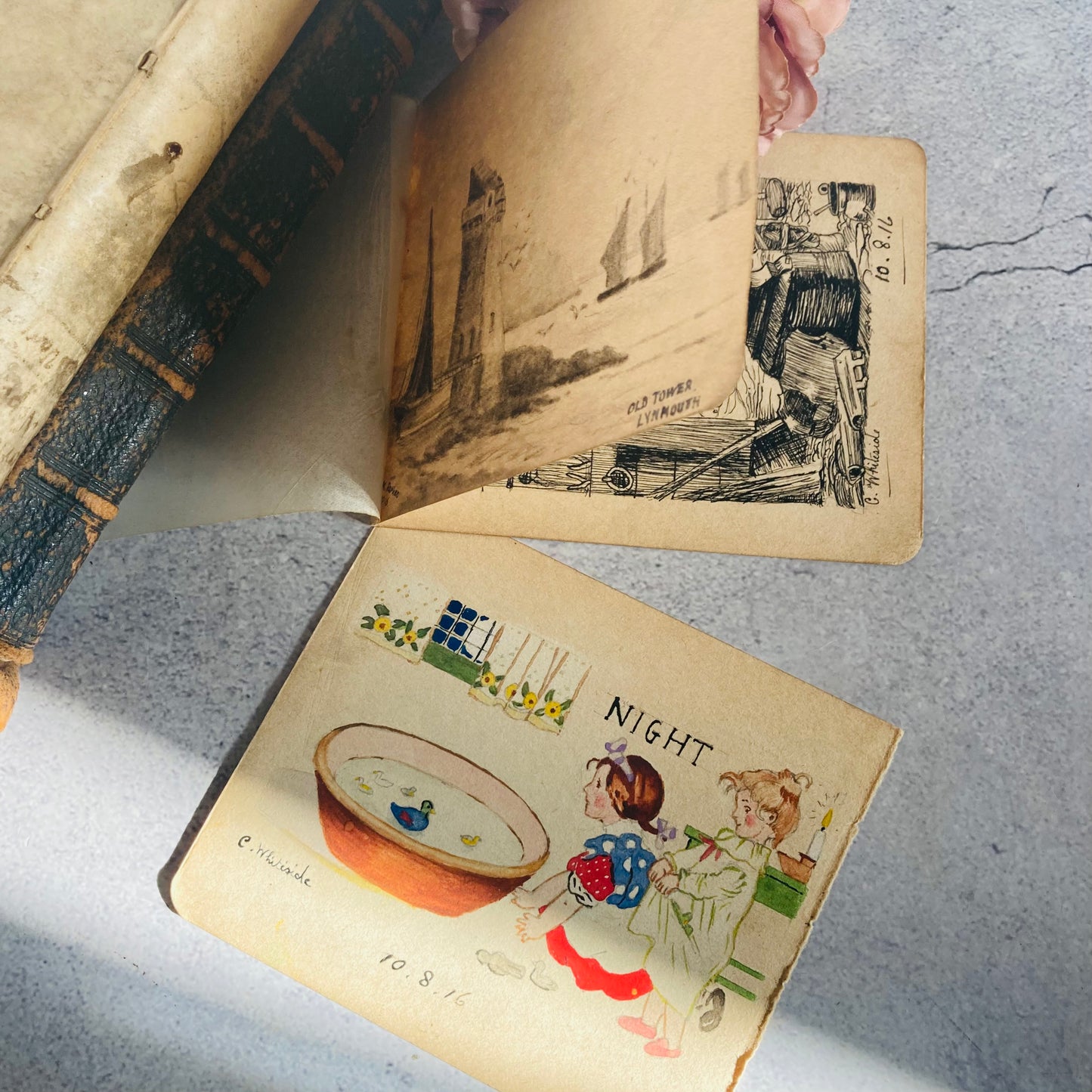 Edwardian Used Sketchbook Autographs Artwork Notebook Sheets