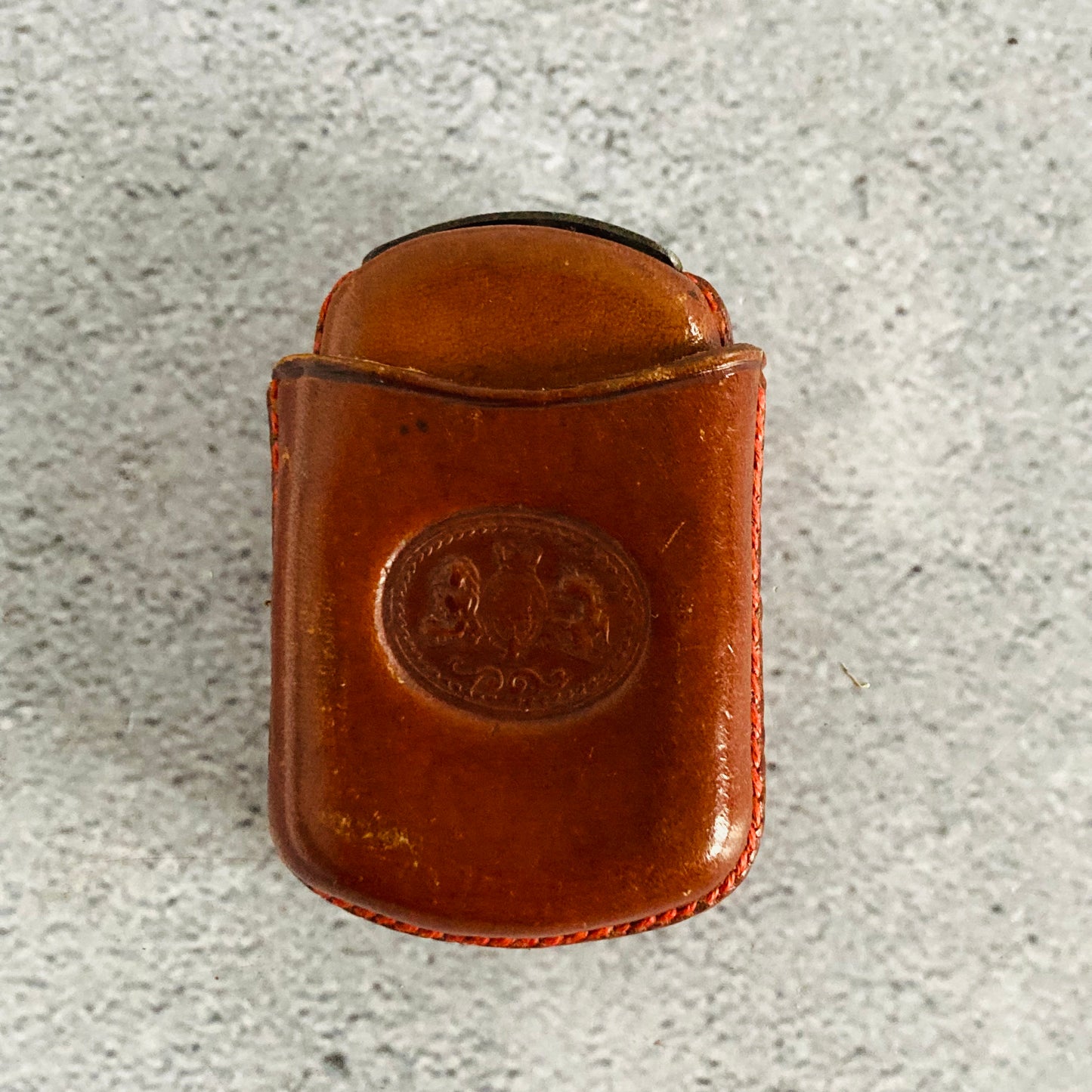 Antique Leather Coat of Arms Vesta Case