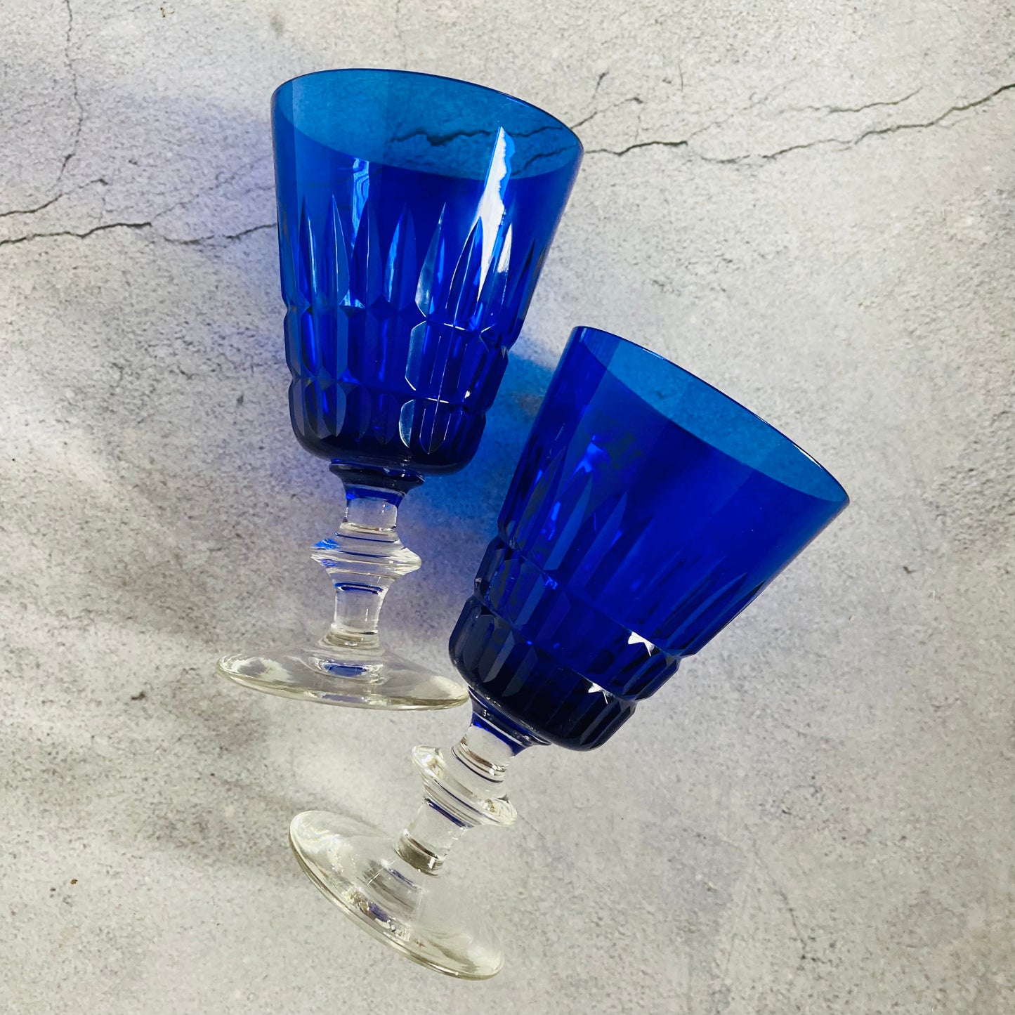 Vintage Cobalt Blue Vintage Wine | Cocktail Glasses