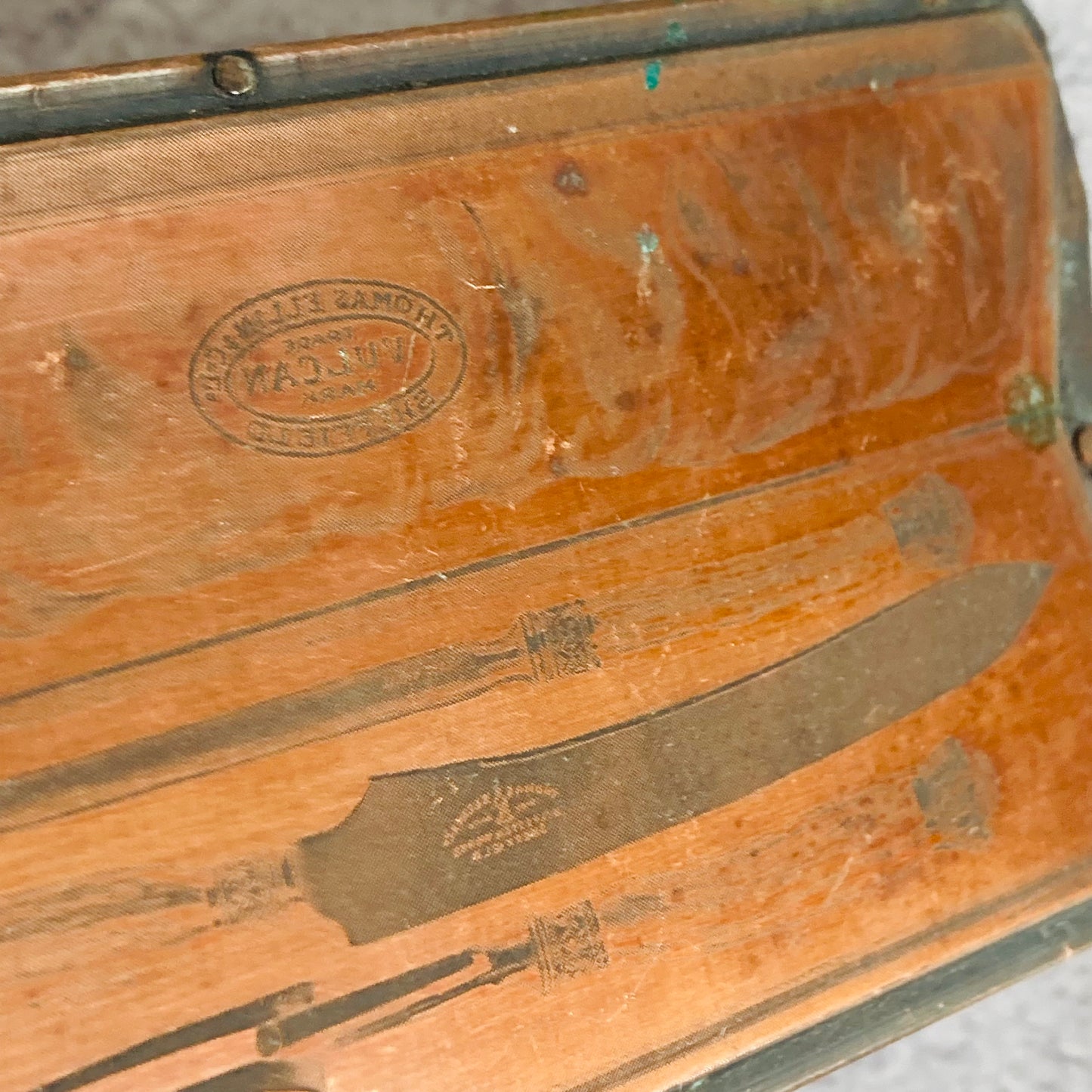 Antique Etched Copper Printing Plate | Antique Cutlery