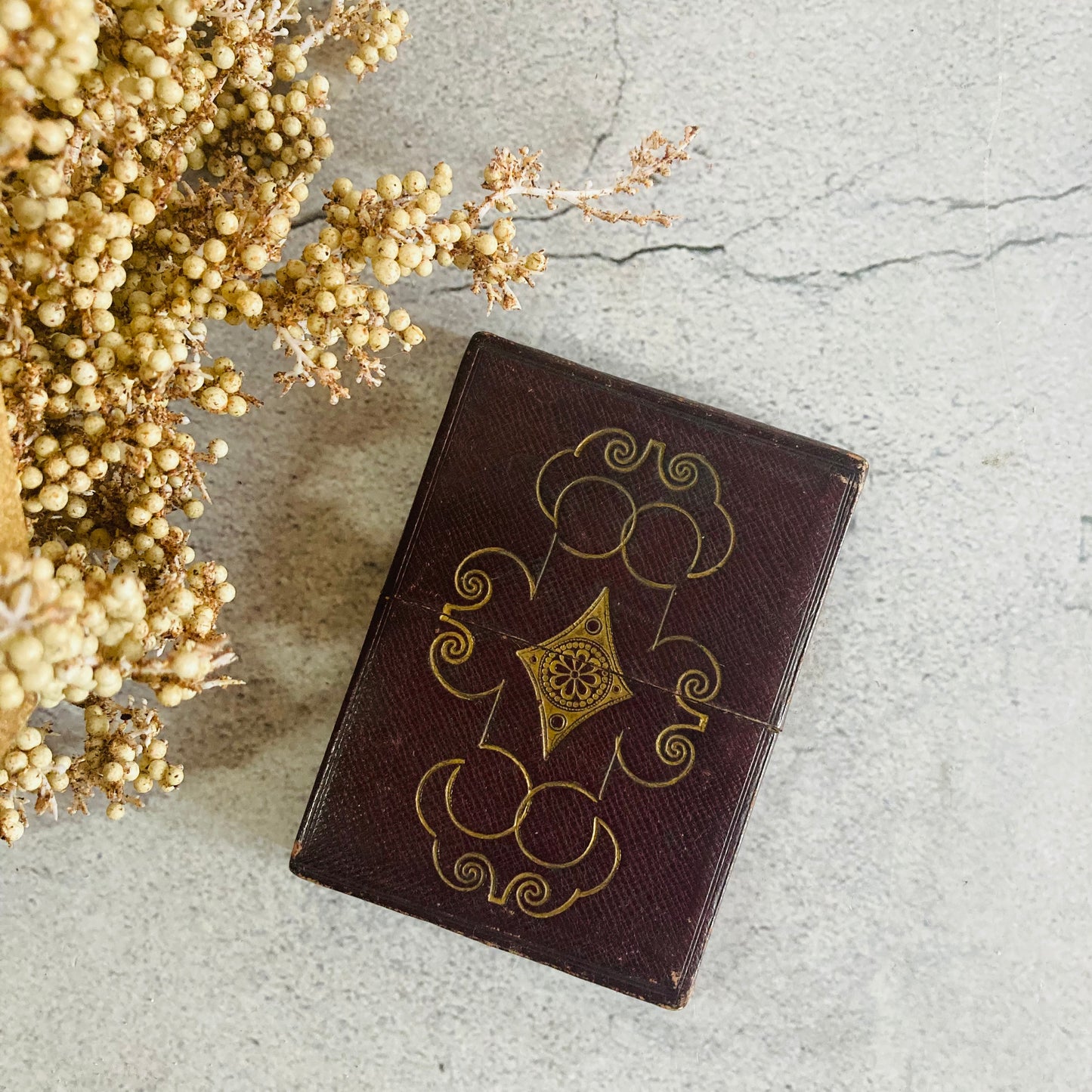 Vintage Leather Tooled Business Card Case