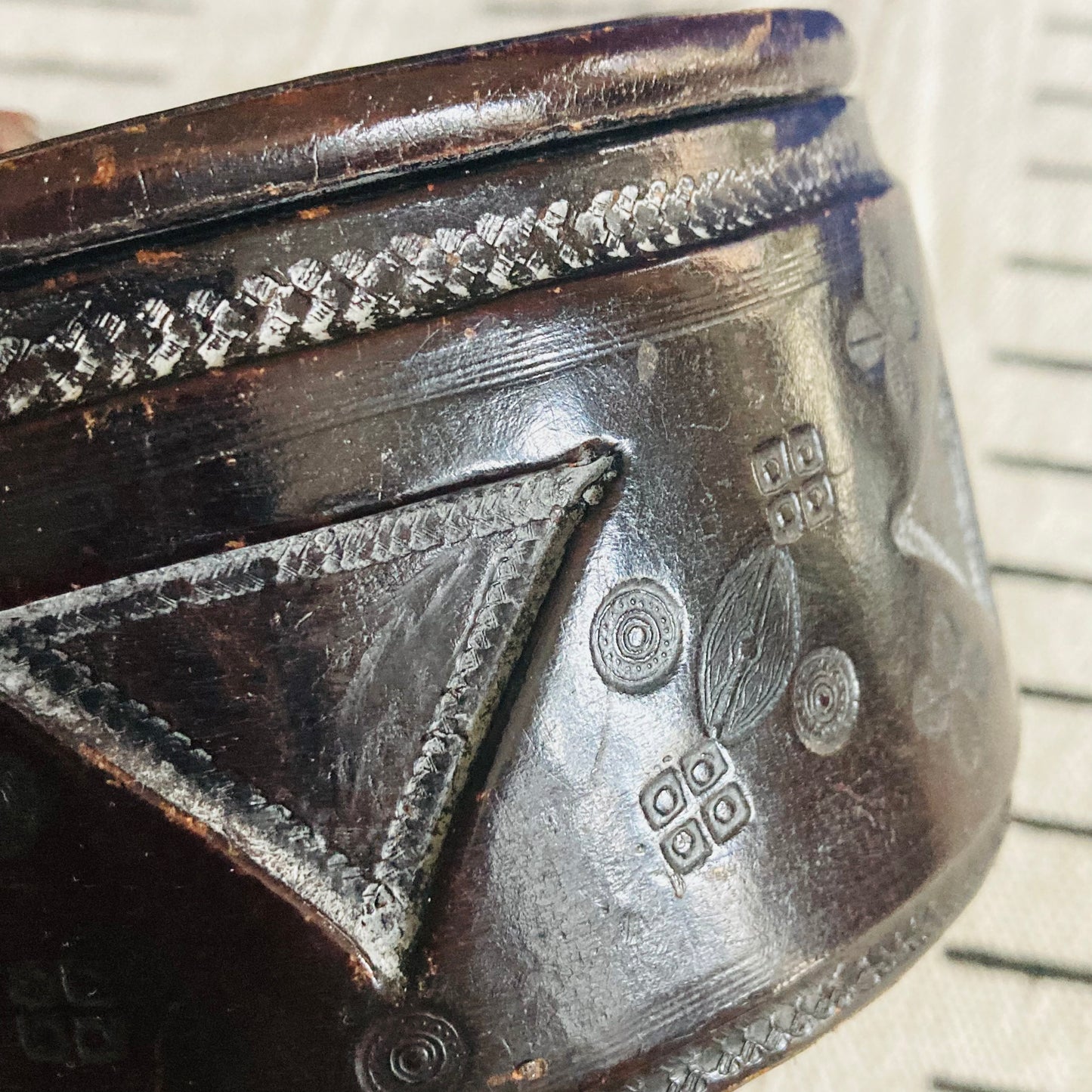Vintage Tooled Leather Tuareg Box | Jewellery Box