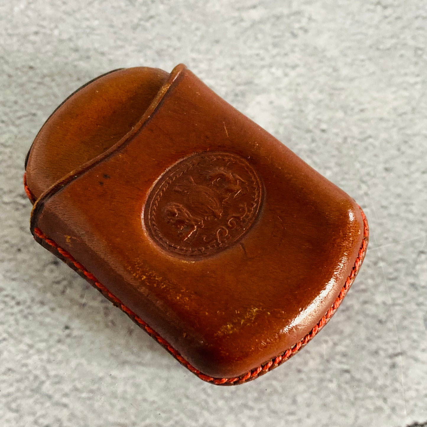 Antique Leather Coat of Arms Vesta Case