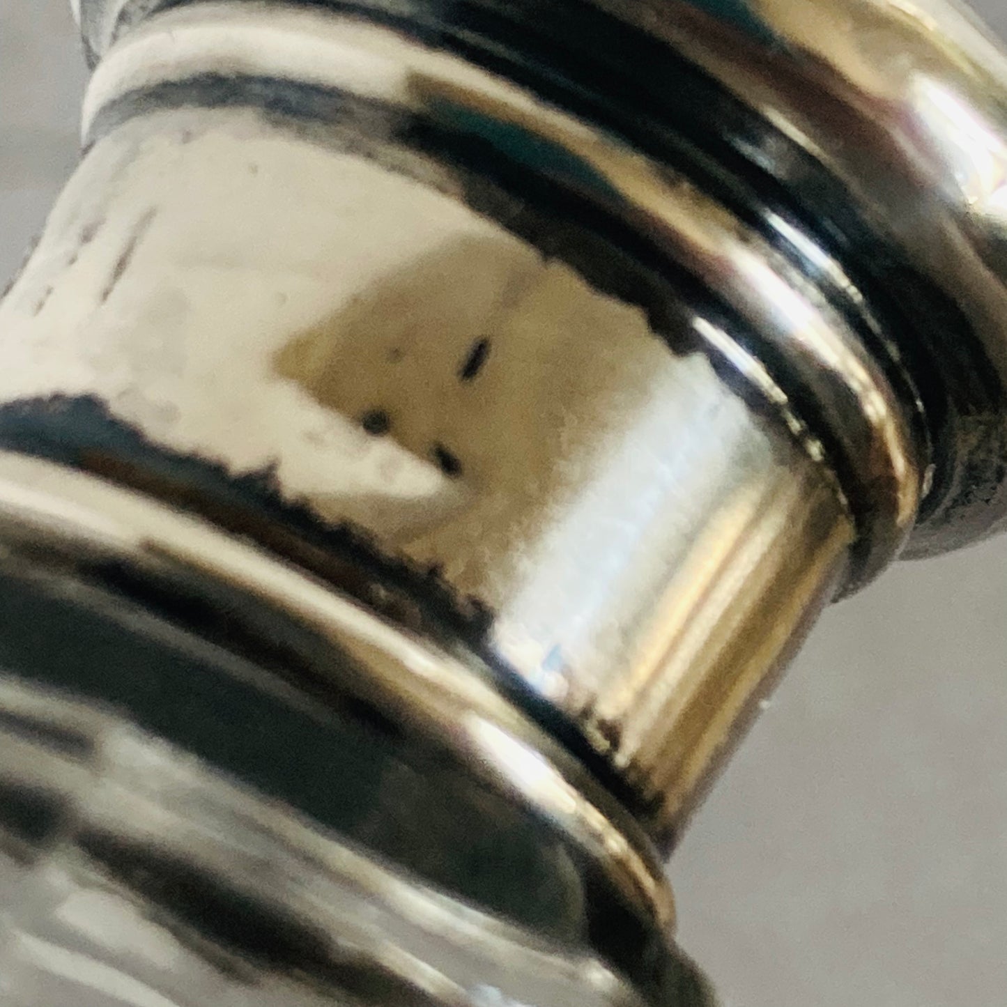 Antique Vanity Long Glass and Silver Jar