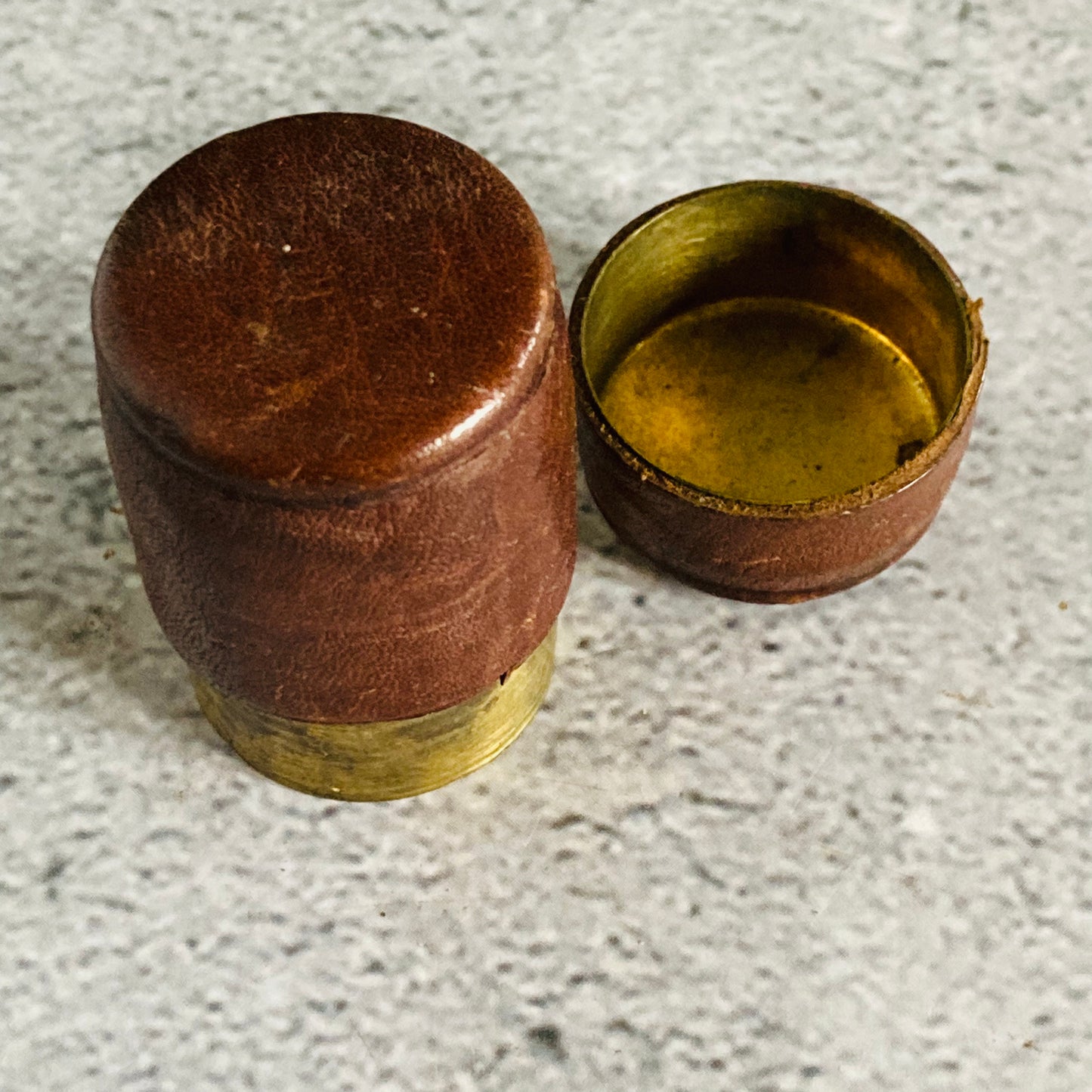 Antique Leather & Brass Coin Token Case