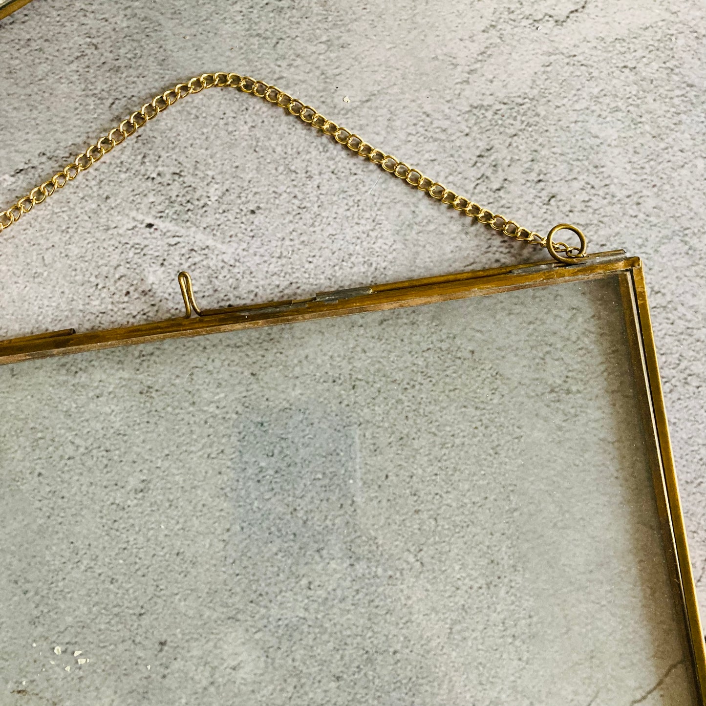 Vintage Glass and Brass Double Side Display Picture Frame