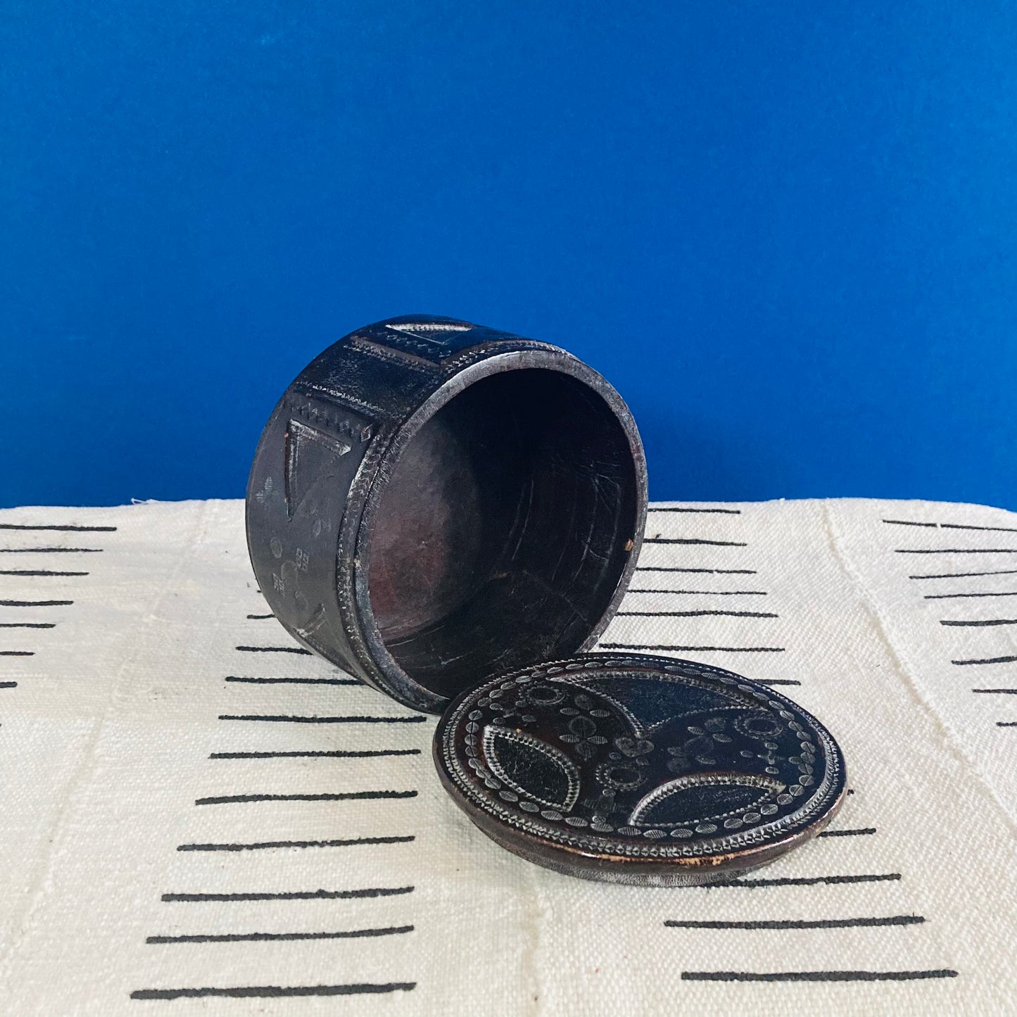 Vintage Tooled Leather Tuareg Box | Jewellery Box