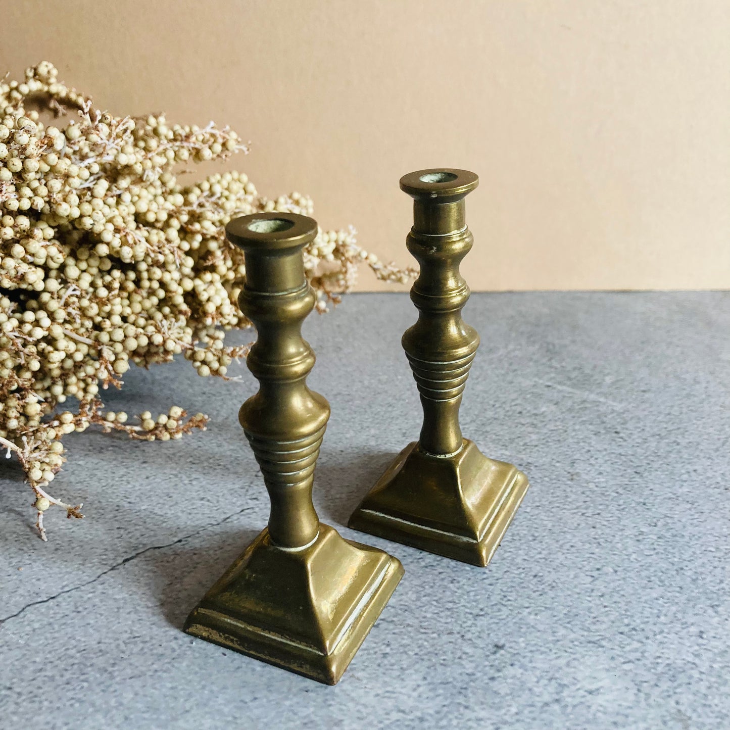 The Director Logan - Vintage Brass Miniature Candlesticks