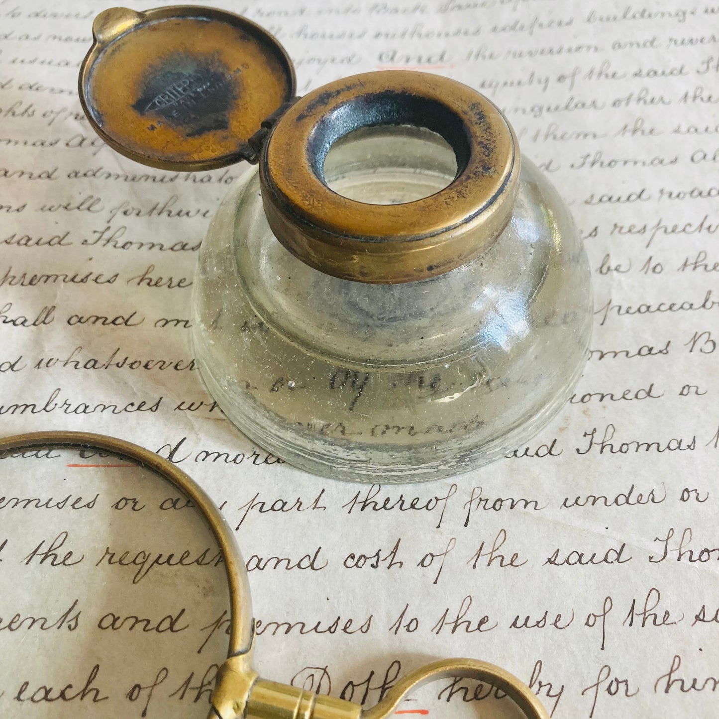 Antique Brass Inkwell by Criterion