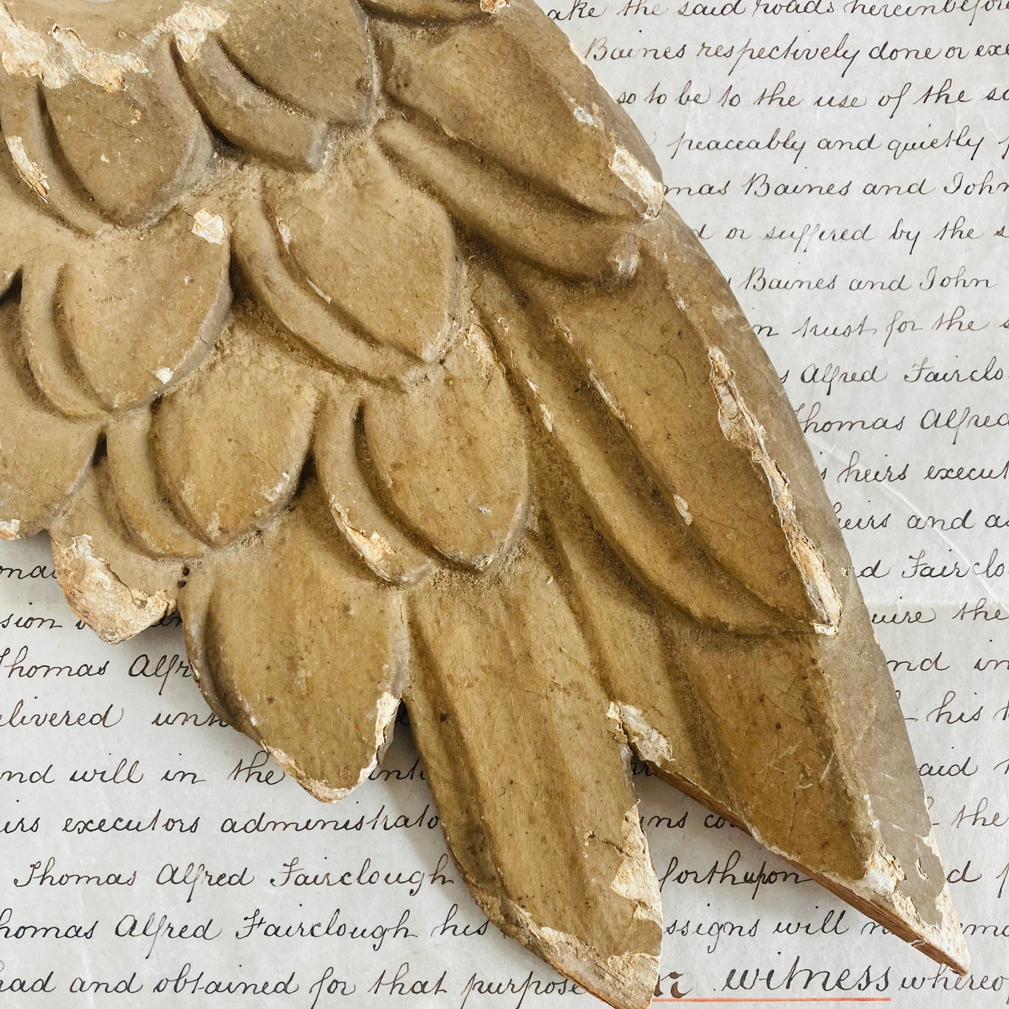 Antique Angel Wing Decorative Salvage Wooden Fragment For Decor Styling