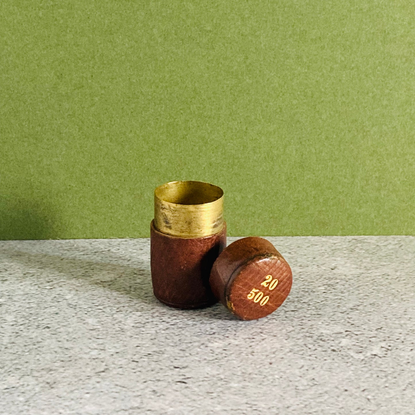 Antique Leather & Brass Coin Token Case