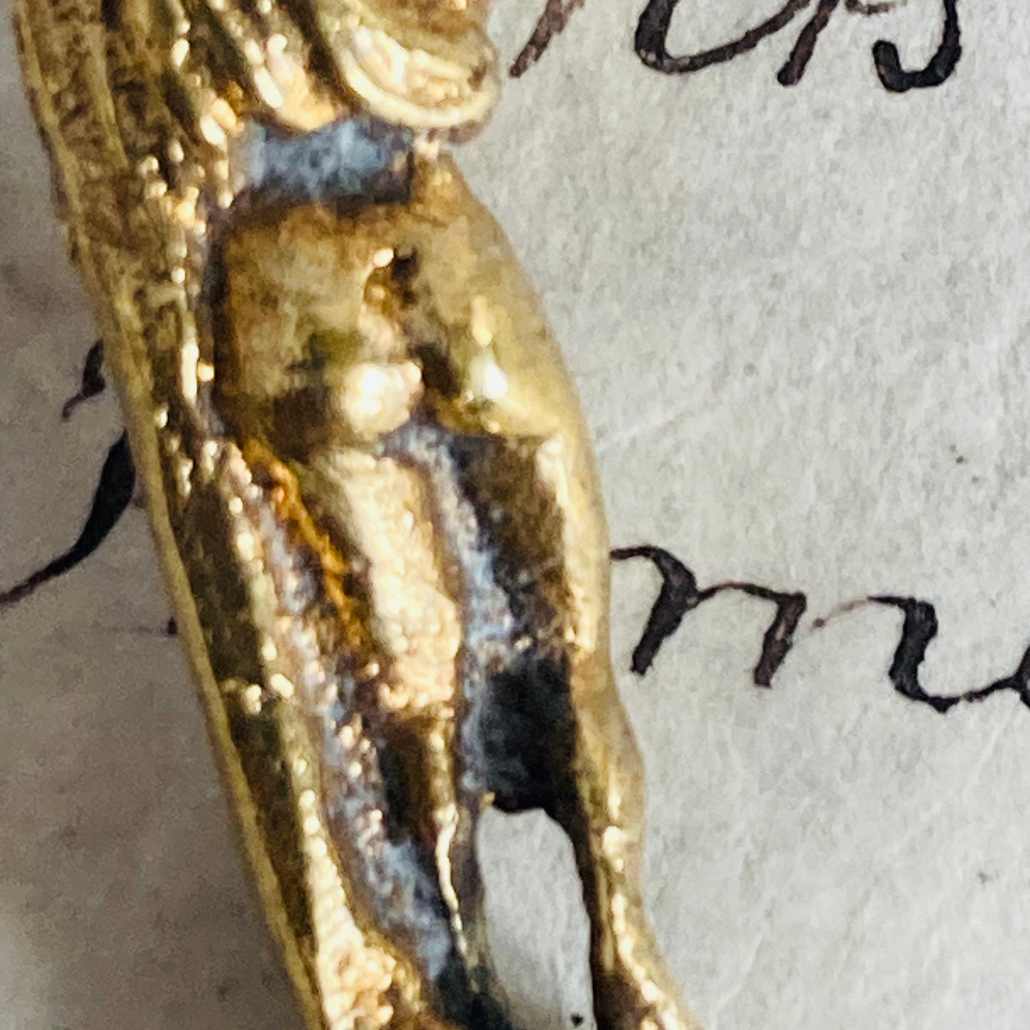 Italian Silver Gilt Coffee Spoon